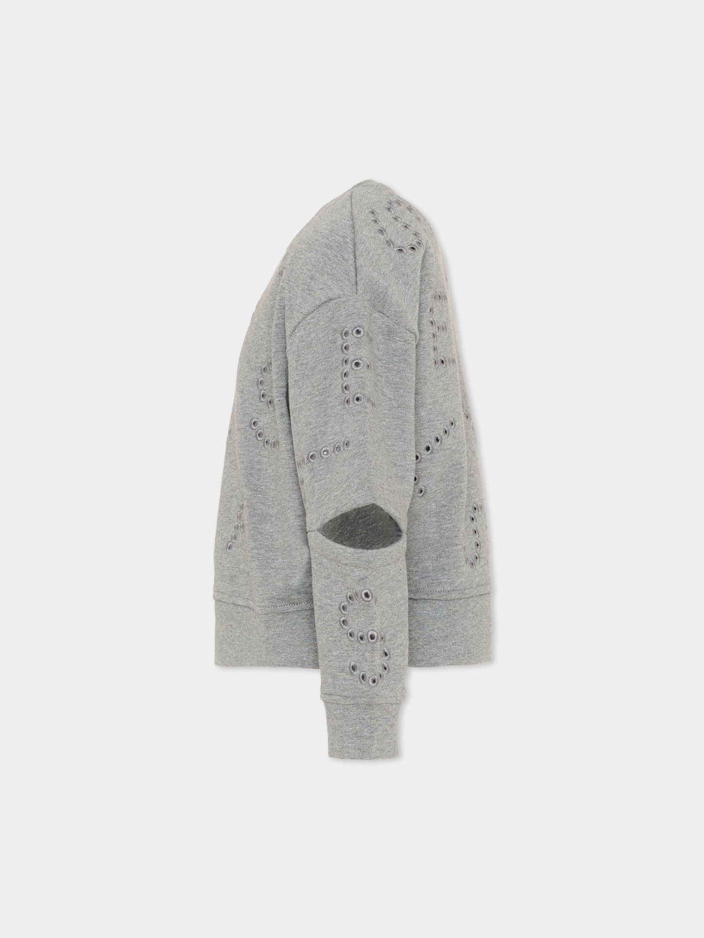 Felpa grigia per bambini con cut out,Stella Mccartney Kids,TY4B70-Z3409 808