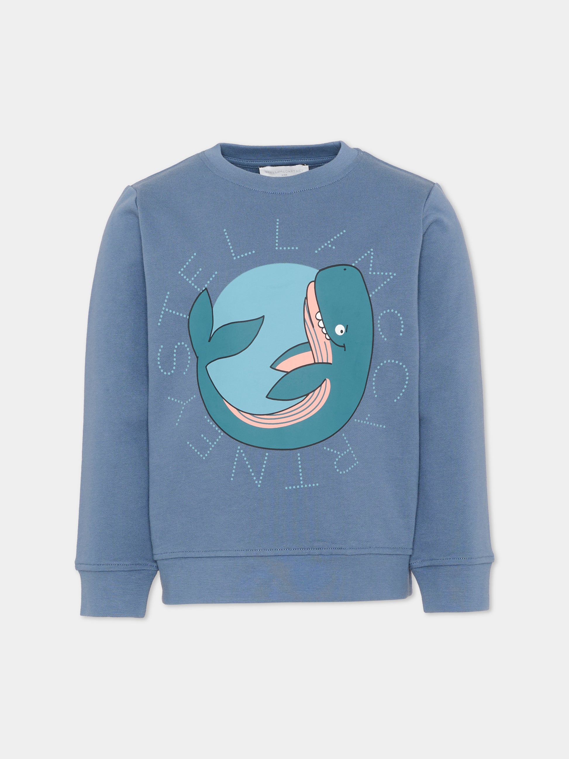 Felpa blu per bambino con balena,Stella Mccartney Kids,TY4Q00-Z3409 61B