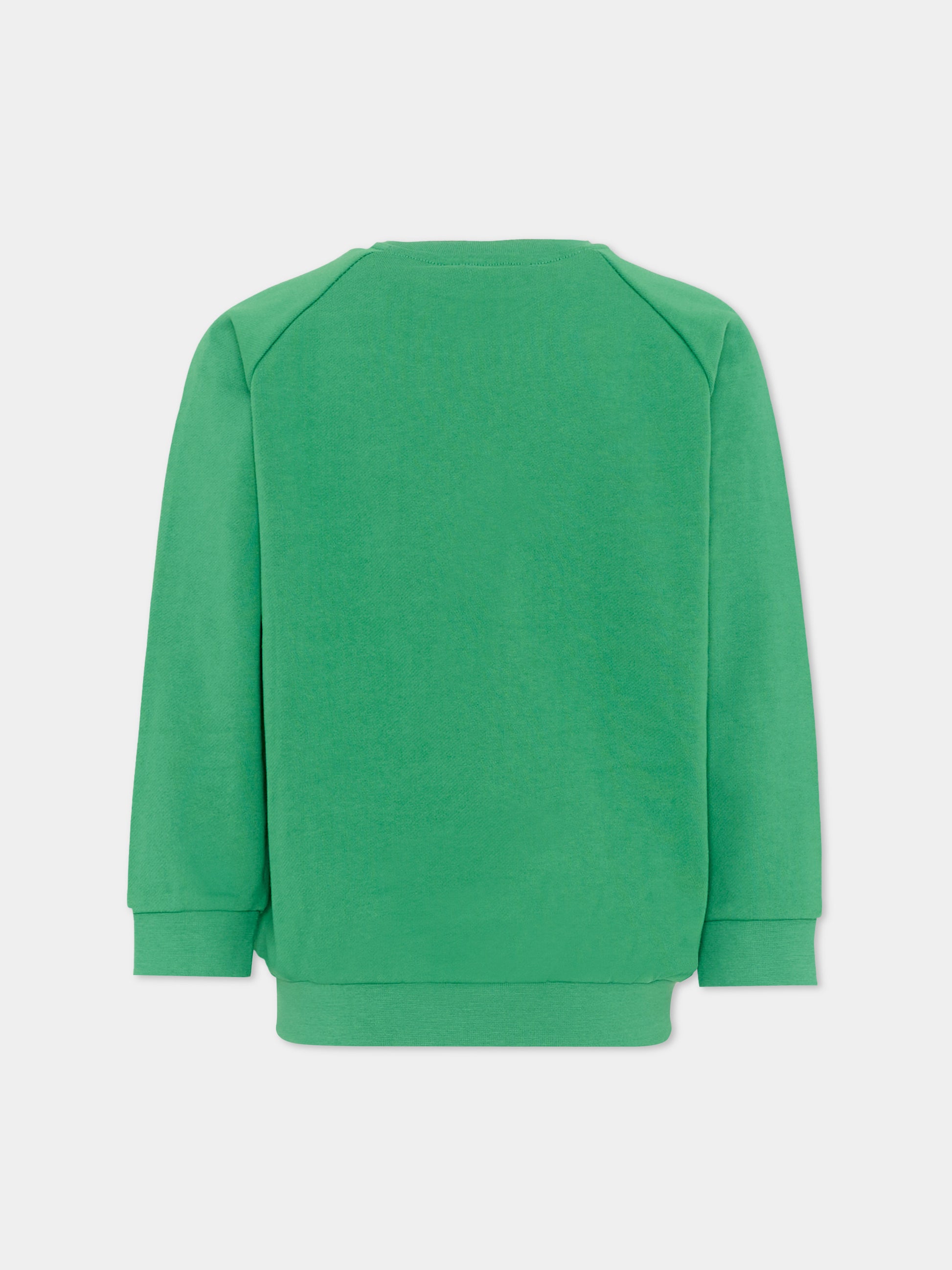 Felpa verde per bambino con stampa sport,Stella Mccartney Kids,TY4Q40-Z0499 769