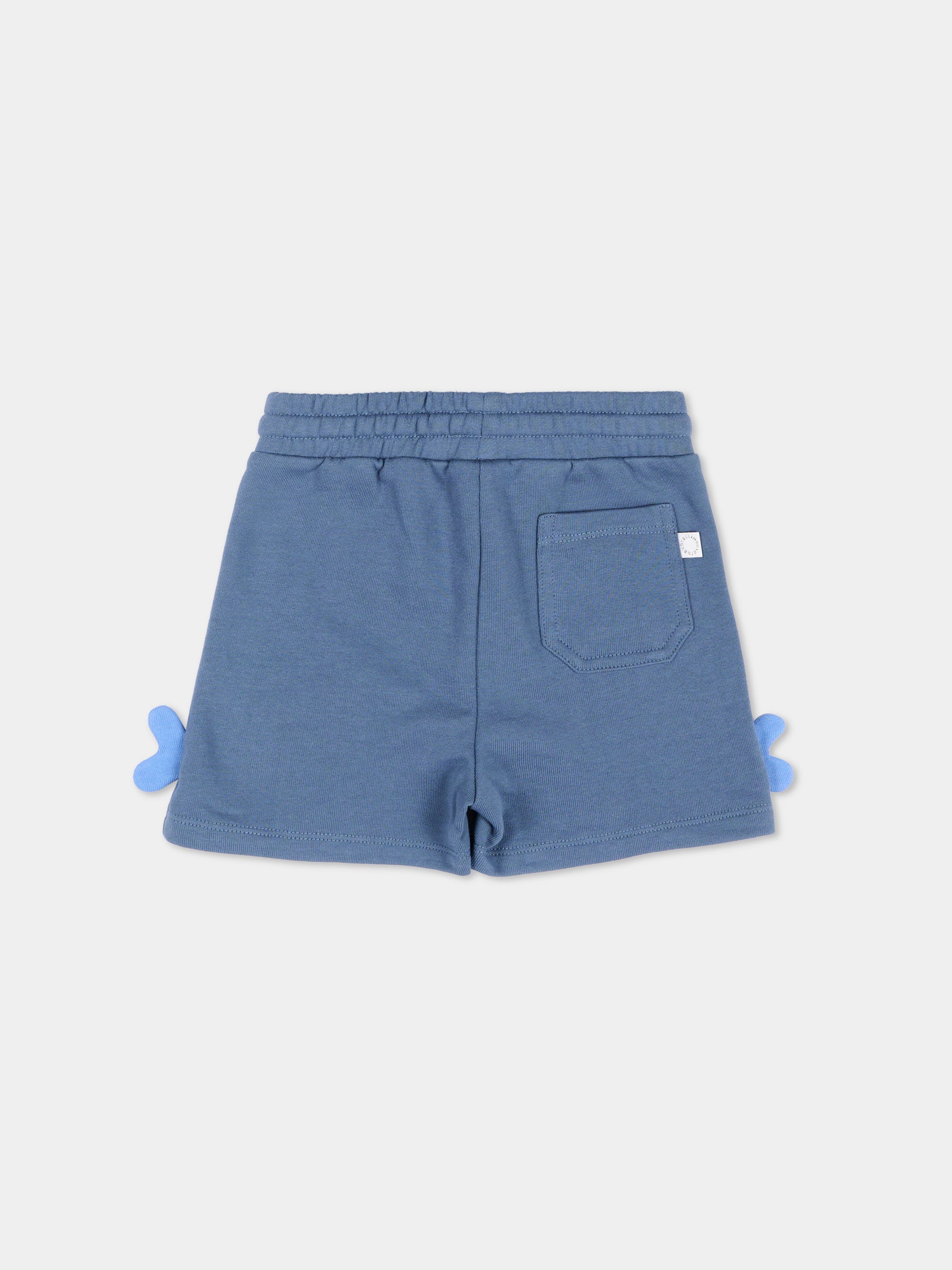 Shorts sportivi blu per neonato con balene,Stella Mccartney Kids,TY6589-Z3409 61B