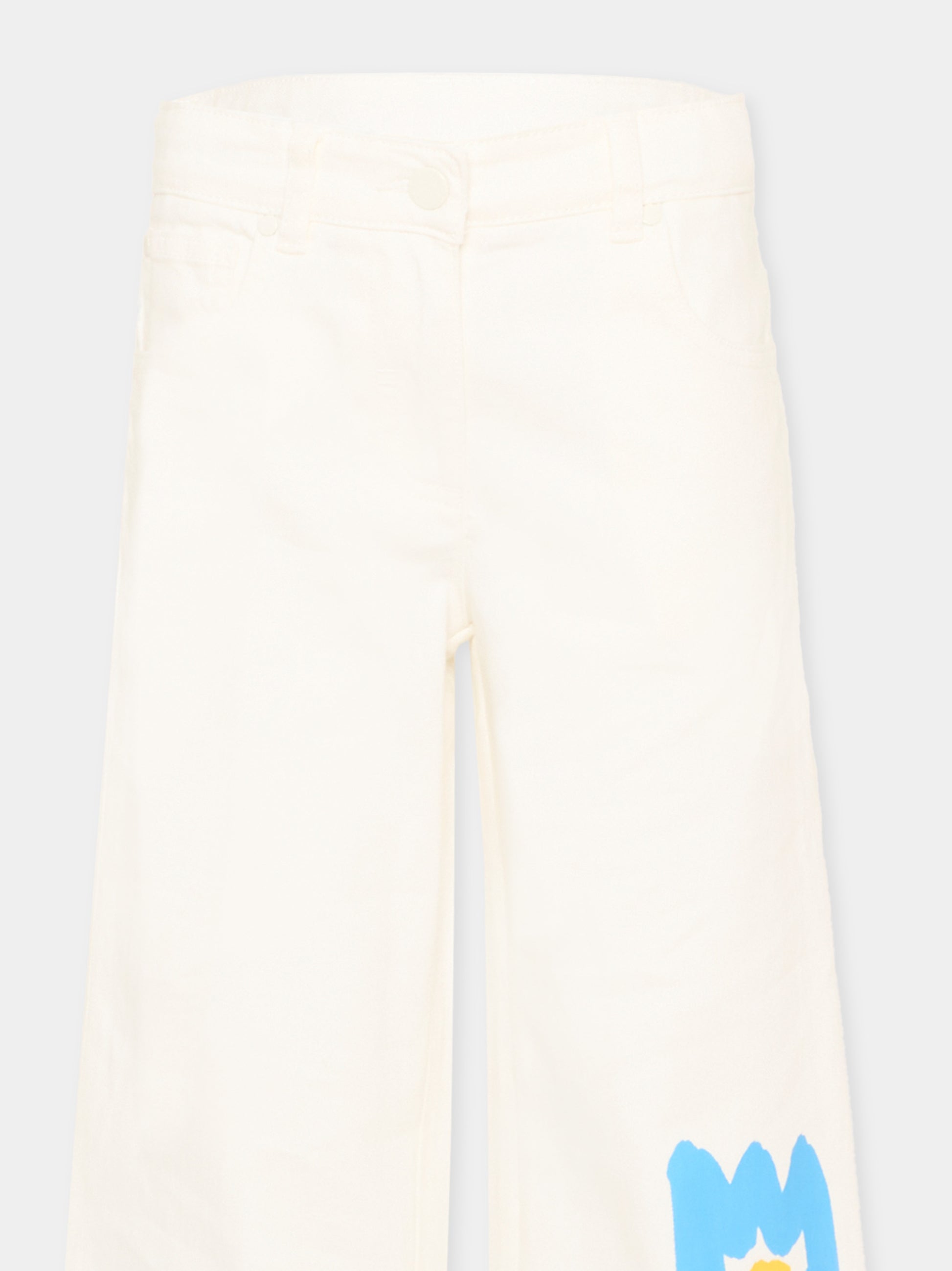 Jeans avorio per bambina con tulipani,Stella Mccartney Kids,TY6C20-Z0156 101