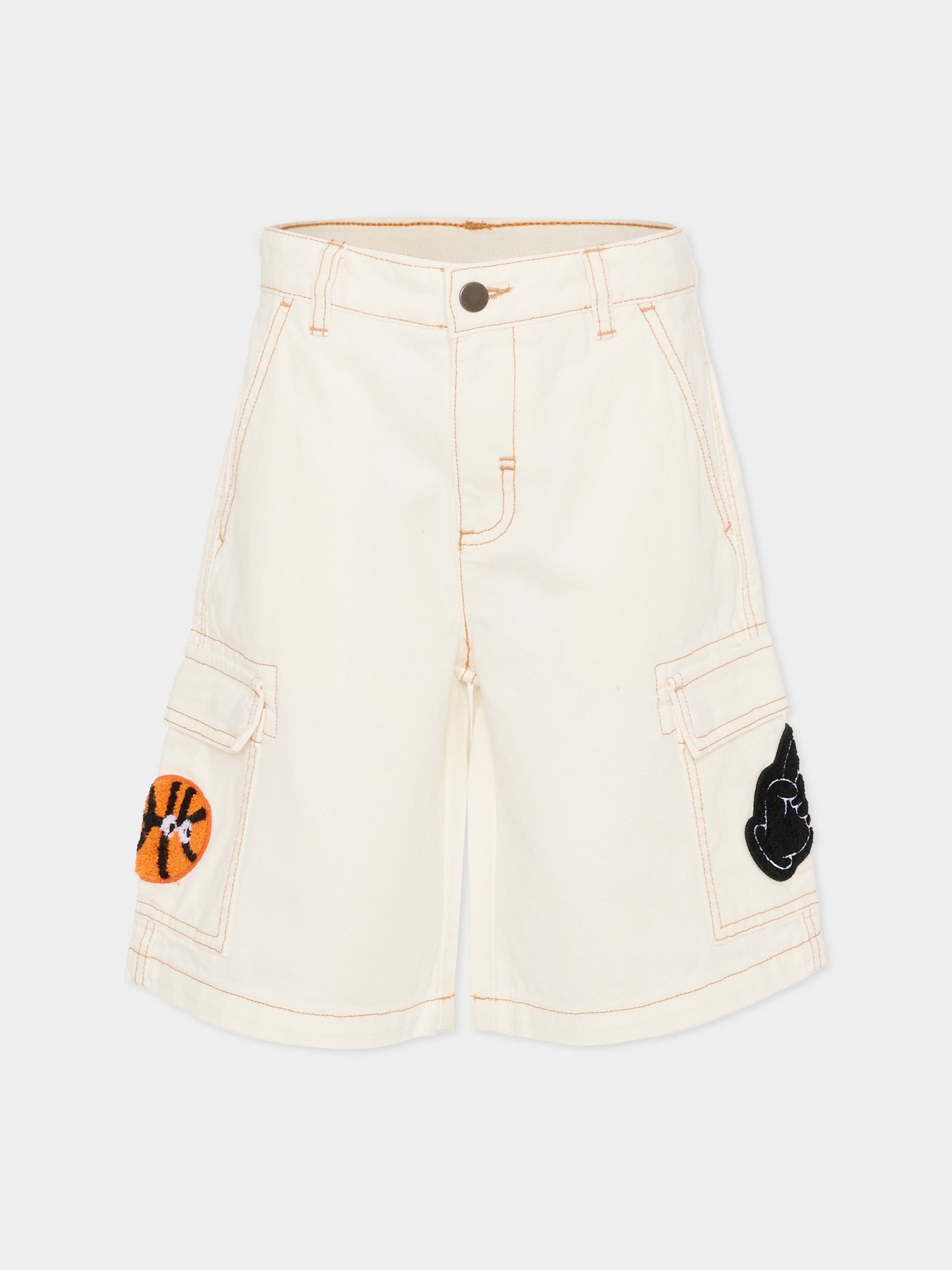 Shorts avorio per bambino con patch,Stella Mccartney Kids,TY6Q49-Z2661 101