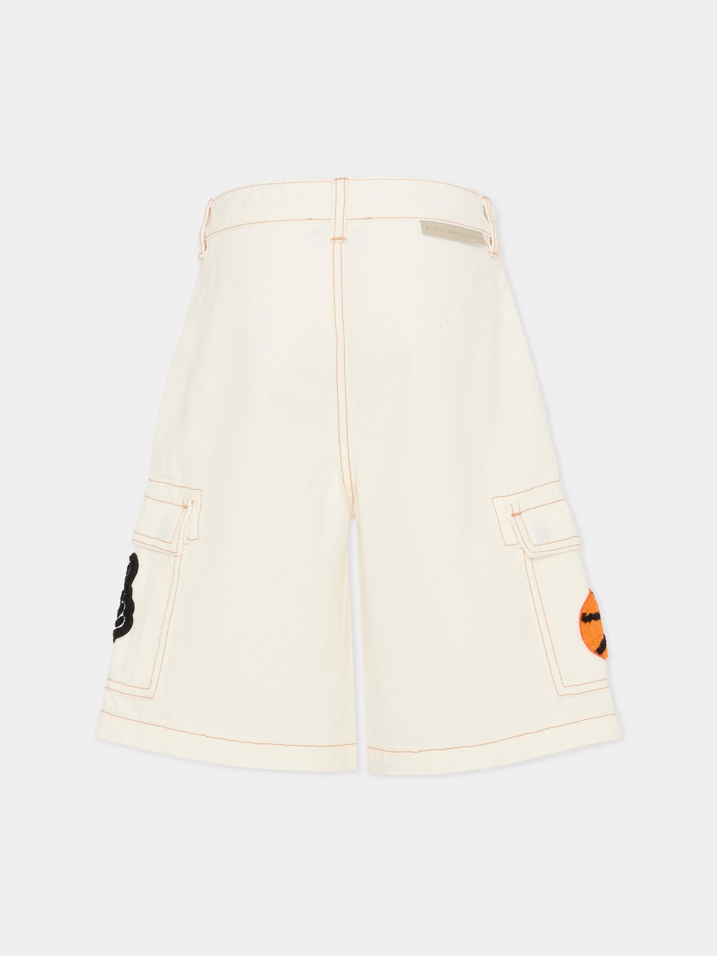 Shorts avorio per bambino con patch,Stella Mccartney Kids,TY6Q49-Z2661 101