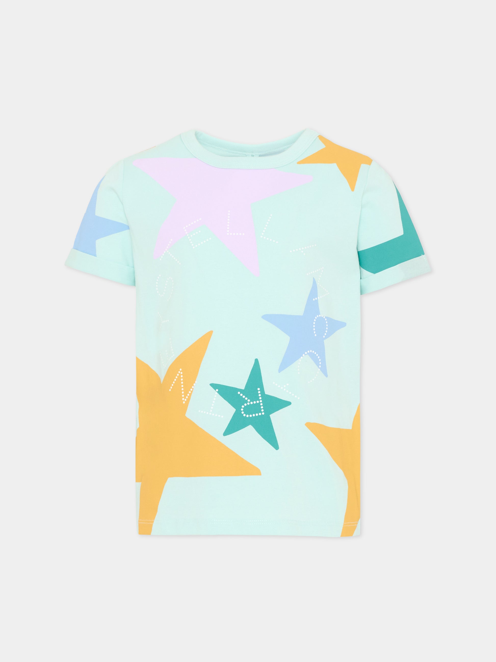 T-Shirt multicolor per bambina con stelle,Stella Mccartney Kids,TY8B11-Z0913 683