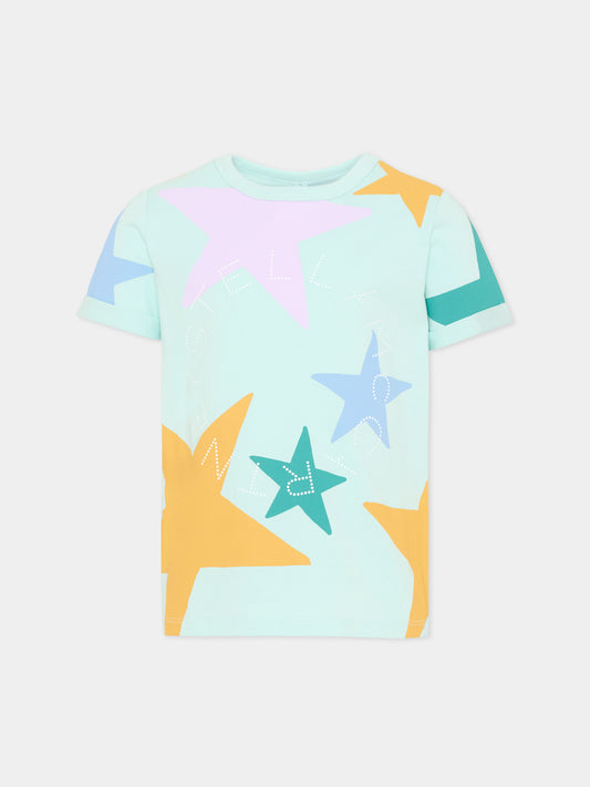 T-Shirt multicolor per bambina con stelle,Stella Mccartney Kids,TY8B11-Z0913 683