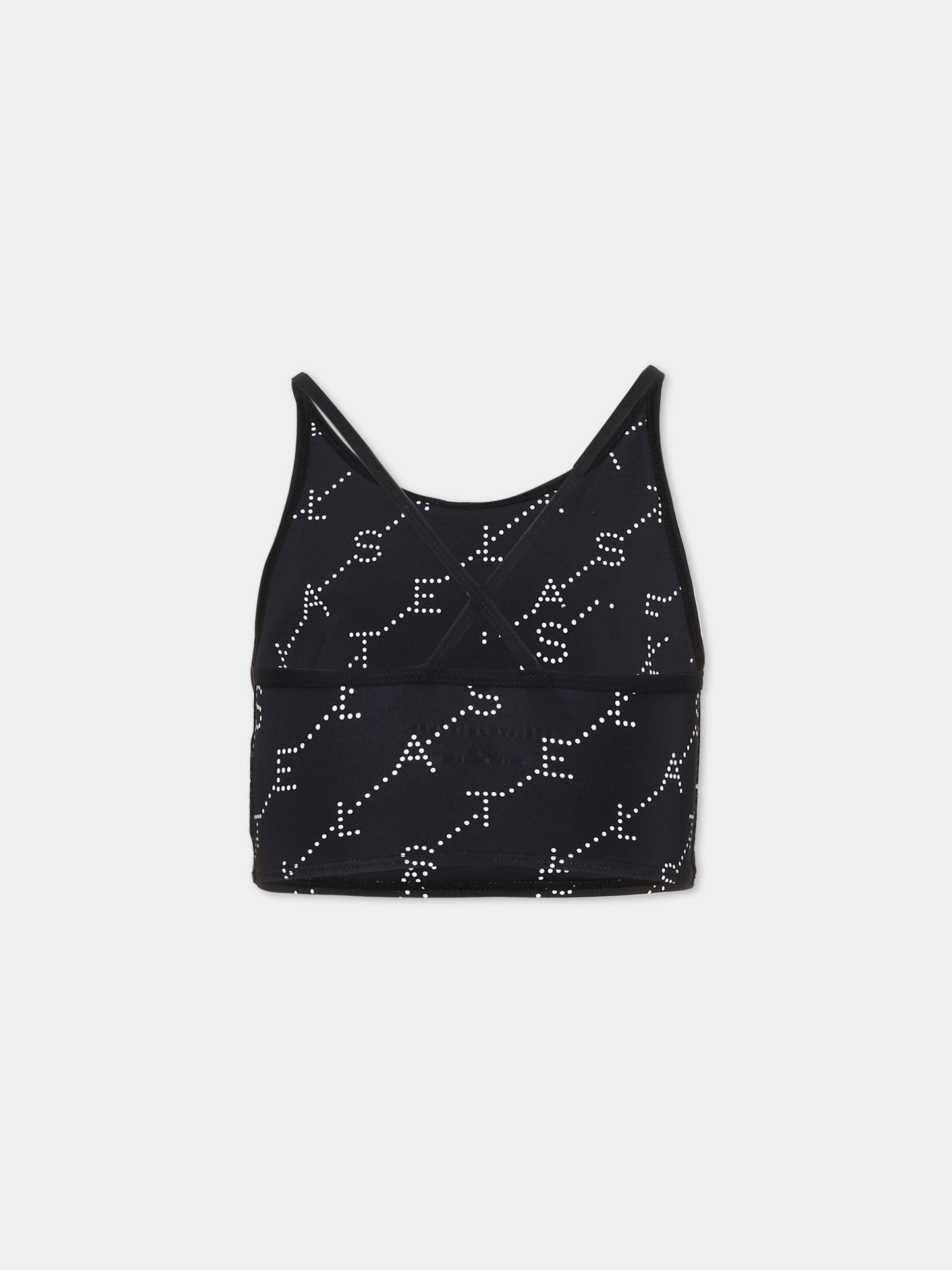 Top nero per bambina con logo,Stella Mccartney Kids,TY8C12-Z3479 930BC