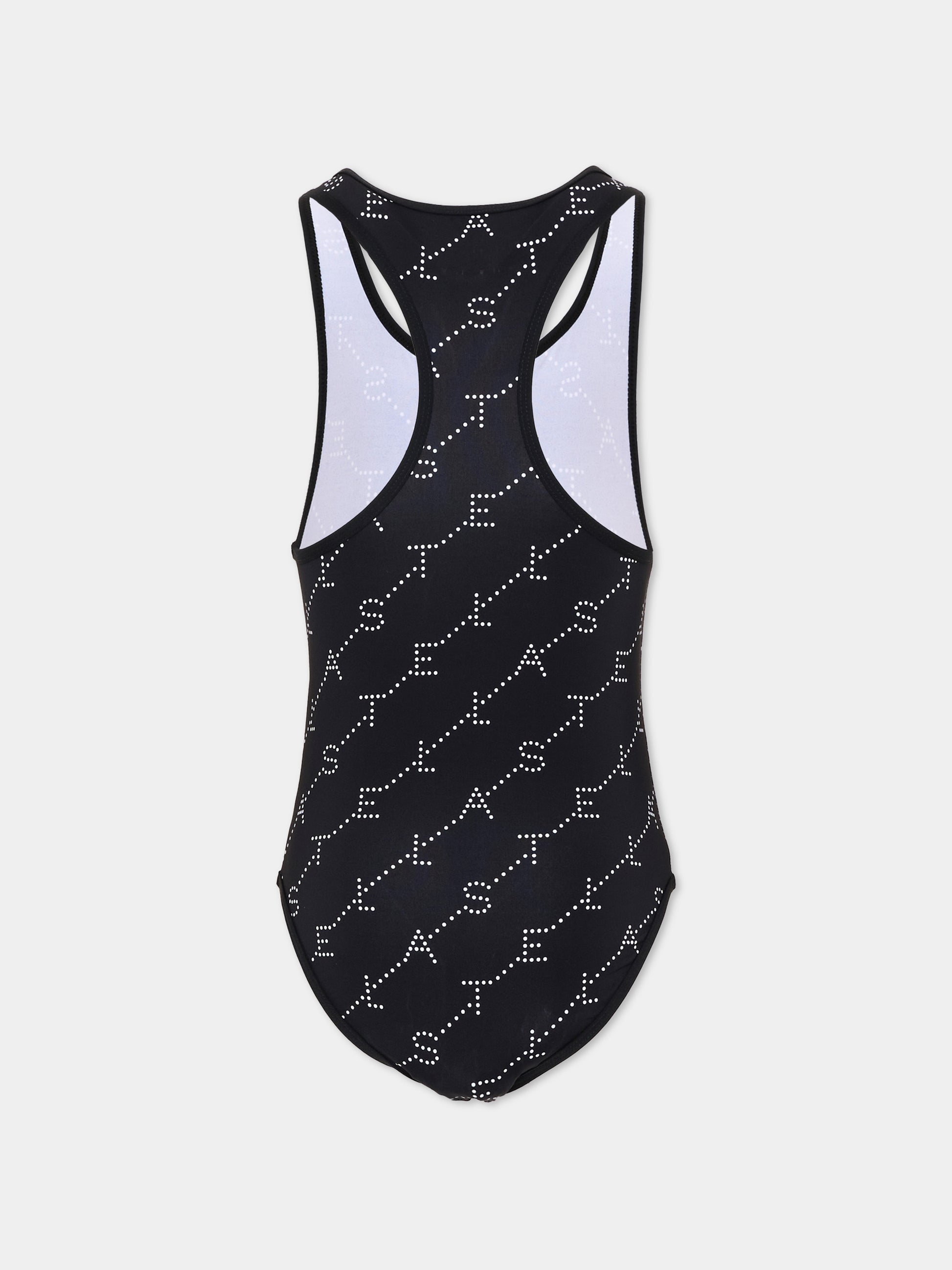 Costume intero nero per bambina con logo,Stella Mccartney Kids,TYCA09-Z3479 930BC