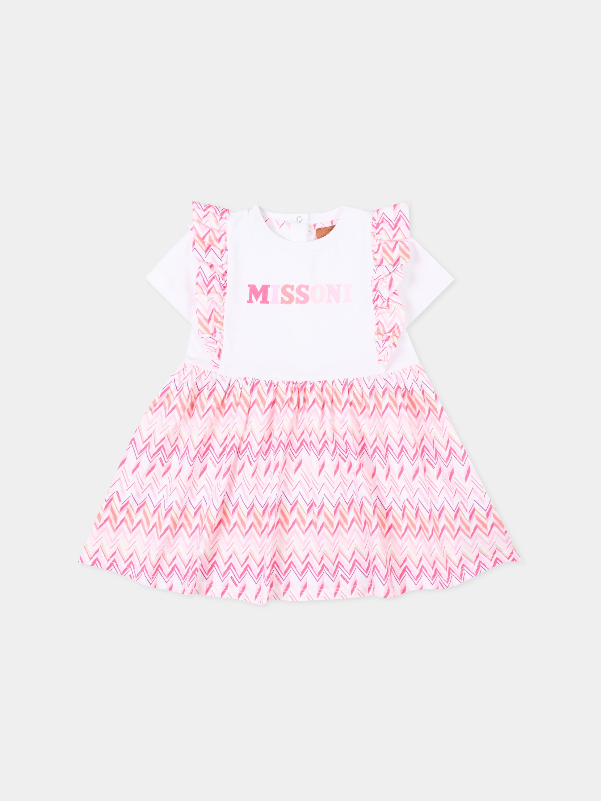 Vestito rosa per neonata con logo,Missoni,MY1000-Z3674 100FU