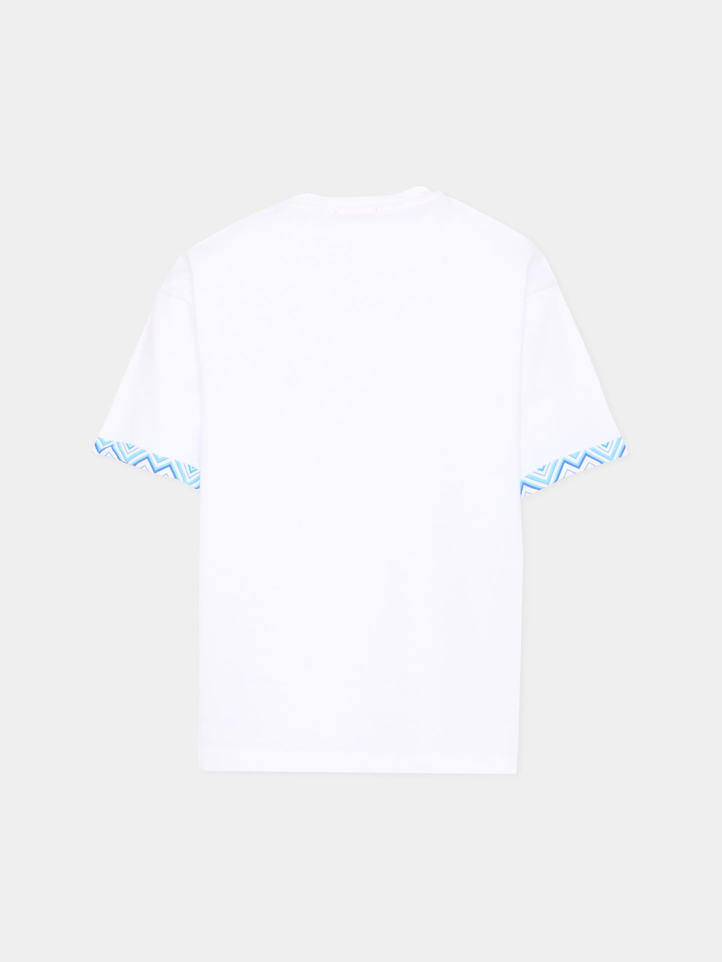 T-shirt bianca per bambini zigzag logo,Missoni,MY8P11-Z3672 100MC