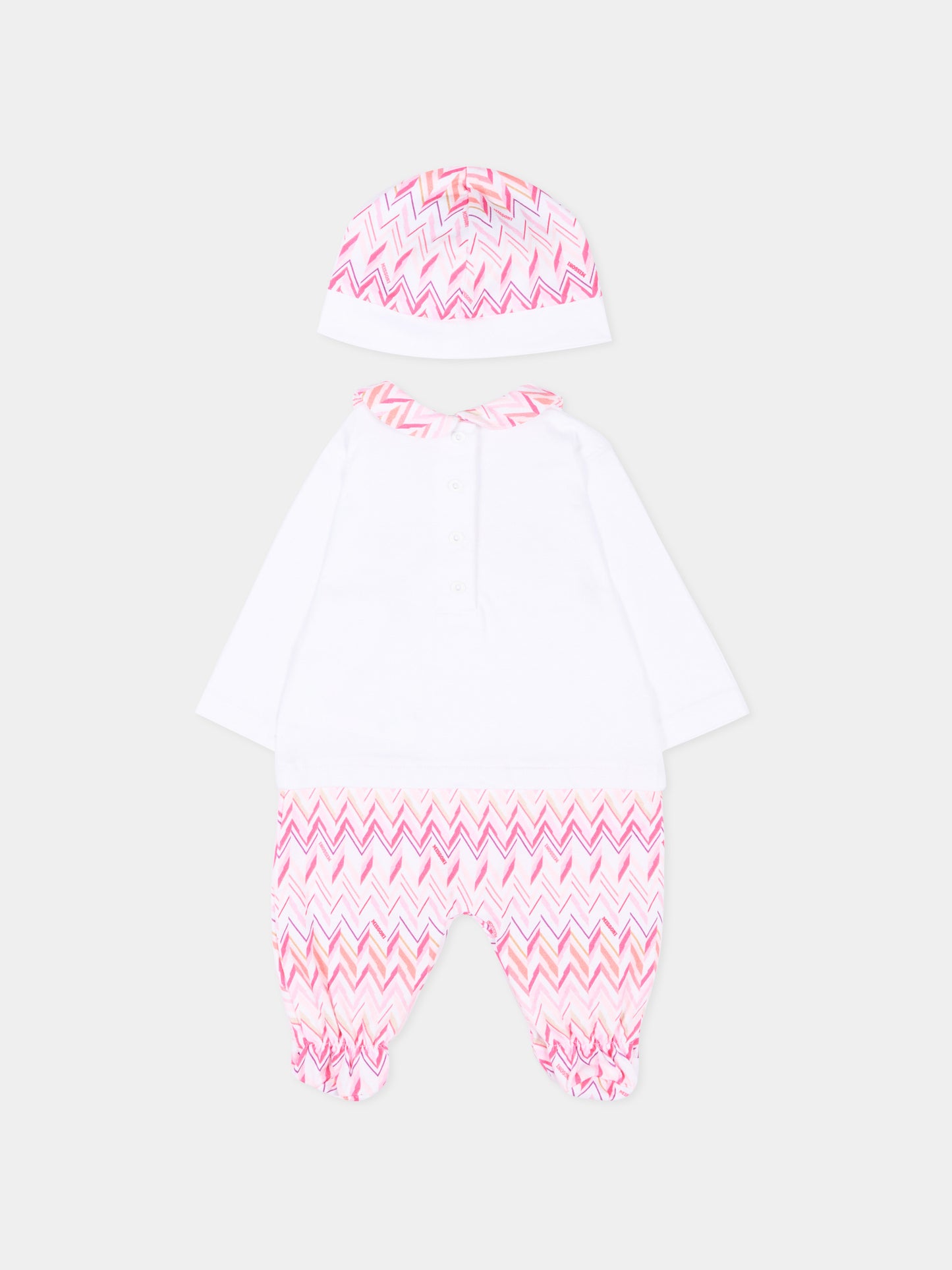 Set tutina rosa per neonata con logo,Missoni,MYB010-Z3672 100FU