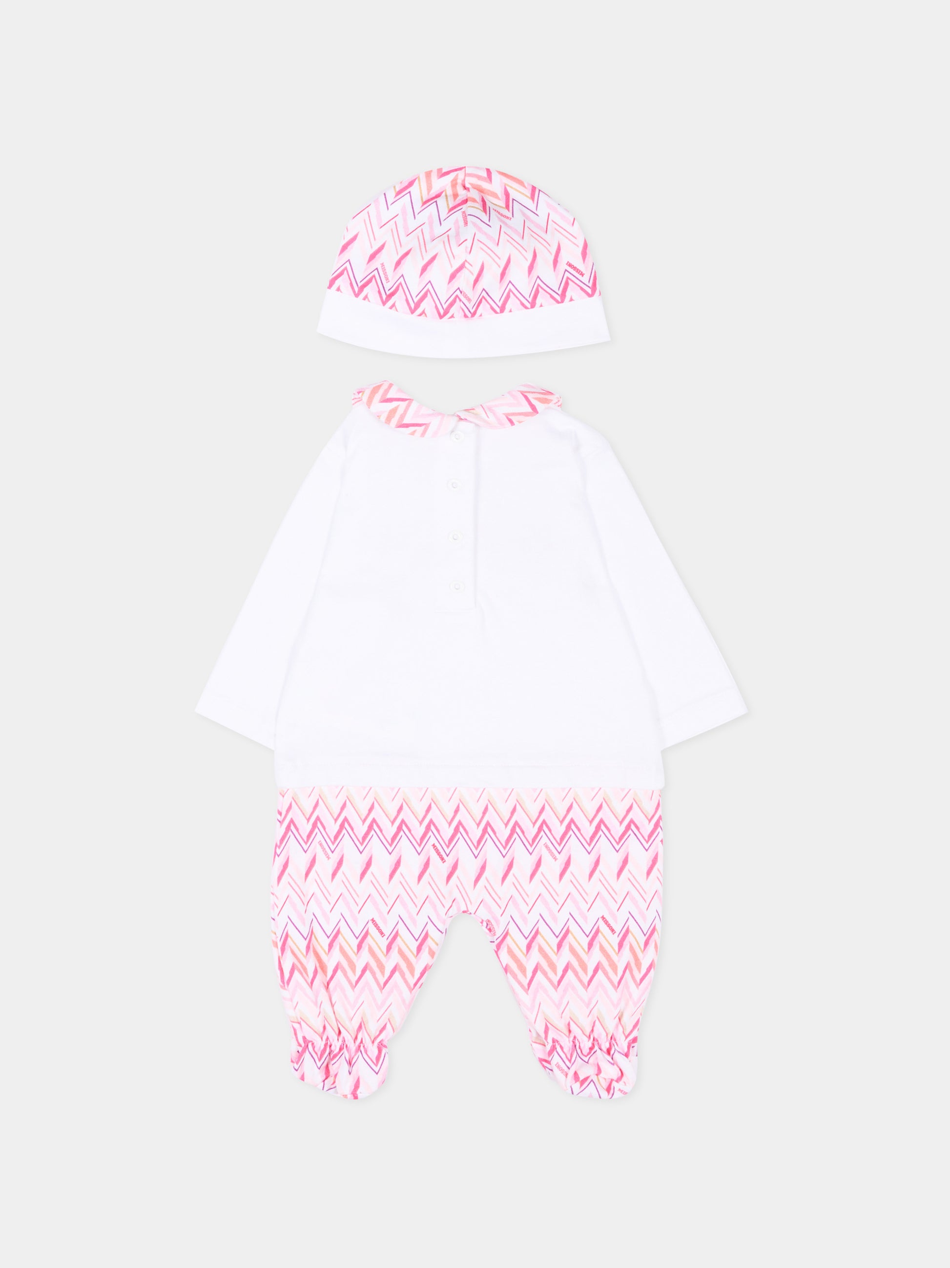Set tutina rosa per neonata con logo,Missoni,MYB010-Z3672 100FU