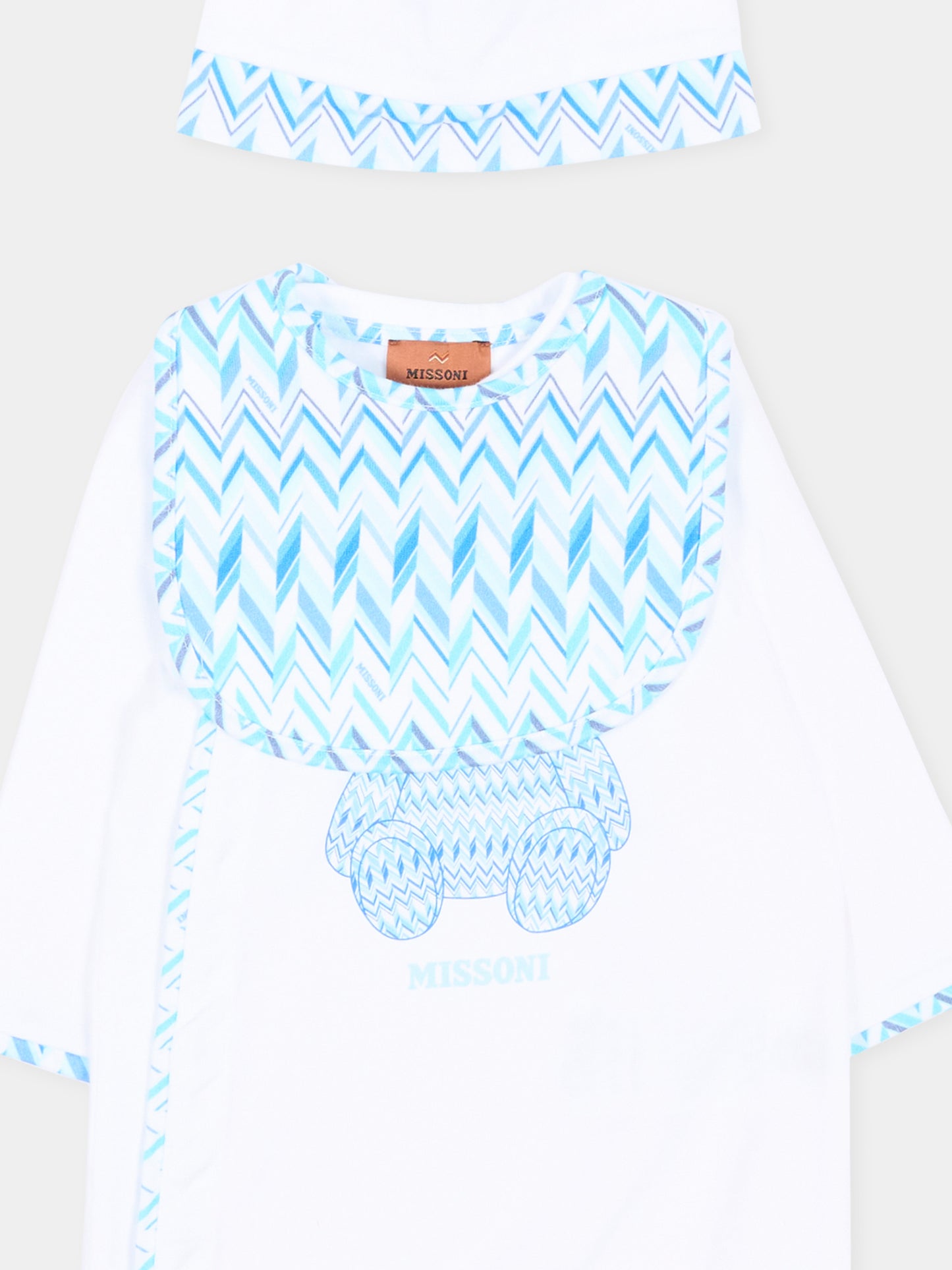 Set tutina bianco per neonato con motivo chevron,Missoni,MYB520-Z3672 100AZ