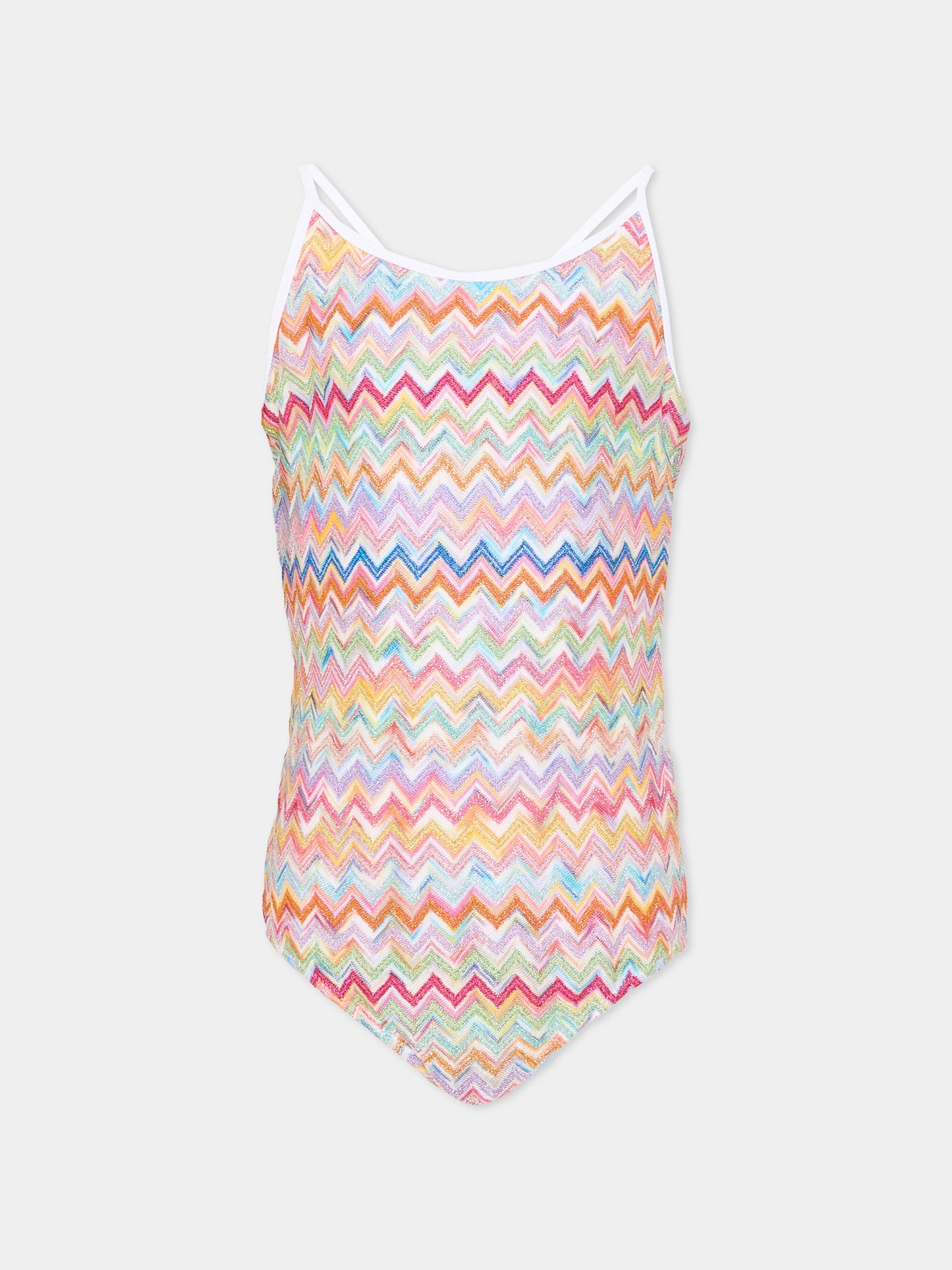 Costume intero multicolor per bambina chevron,Missoni,MYCA79-Q0107 999
