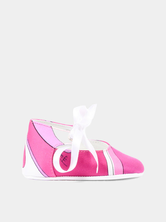 Ballerine fucsia per neonata con fiocco,Emilio Pucci Junior,PY0066-K0284 570BC