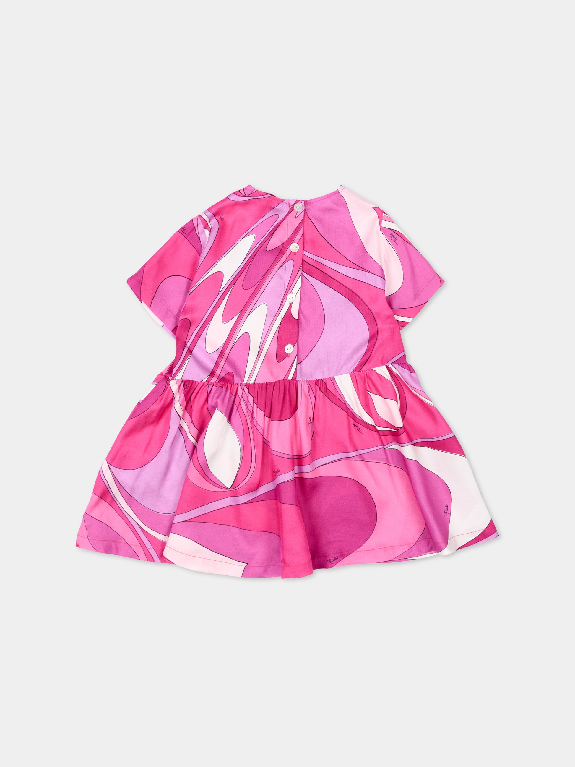 Vestito viola per neonata con stampa,Emilio Pucci Junior,PY1021-K0284 570BC