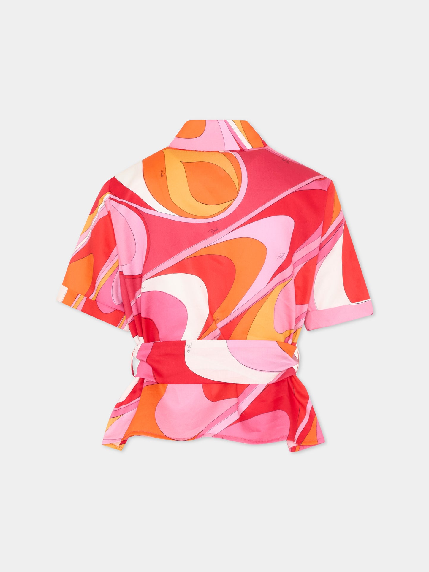Camicia multicolor per bambina con vortici,Emilio Pucci Junior,PY5A21-S0232 50EAR