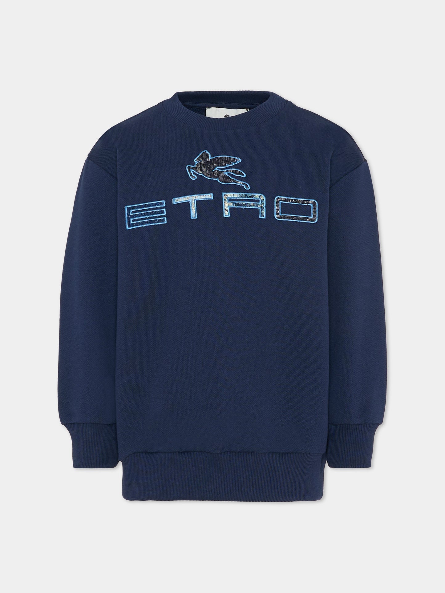 Felpa blu per bambini con Pegaso,Etro,GY4P50-Z3183 617