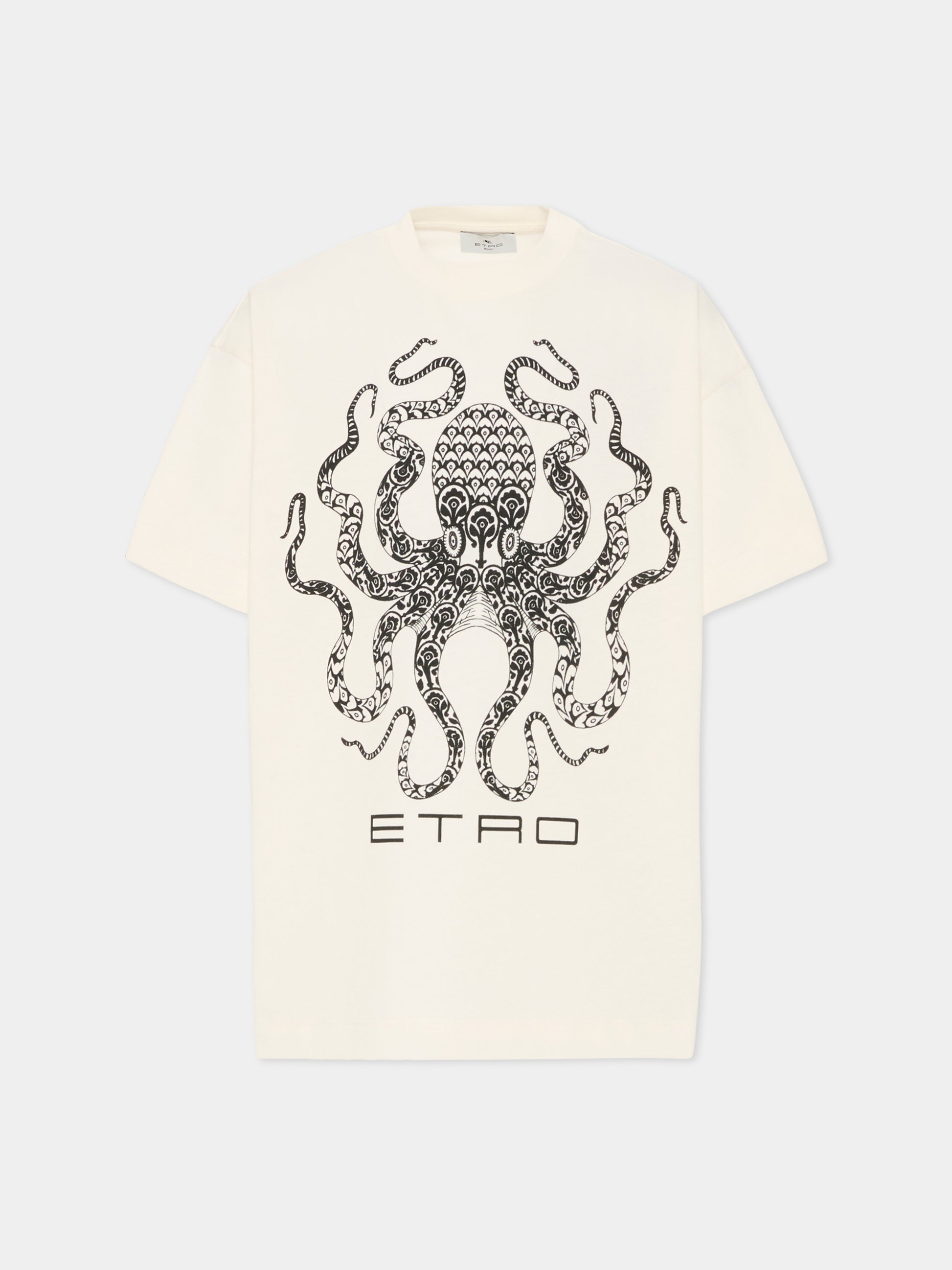 T-shirt avorio per bambino con piovra,Etro,GY8P31-Z3672 102NE
