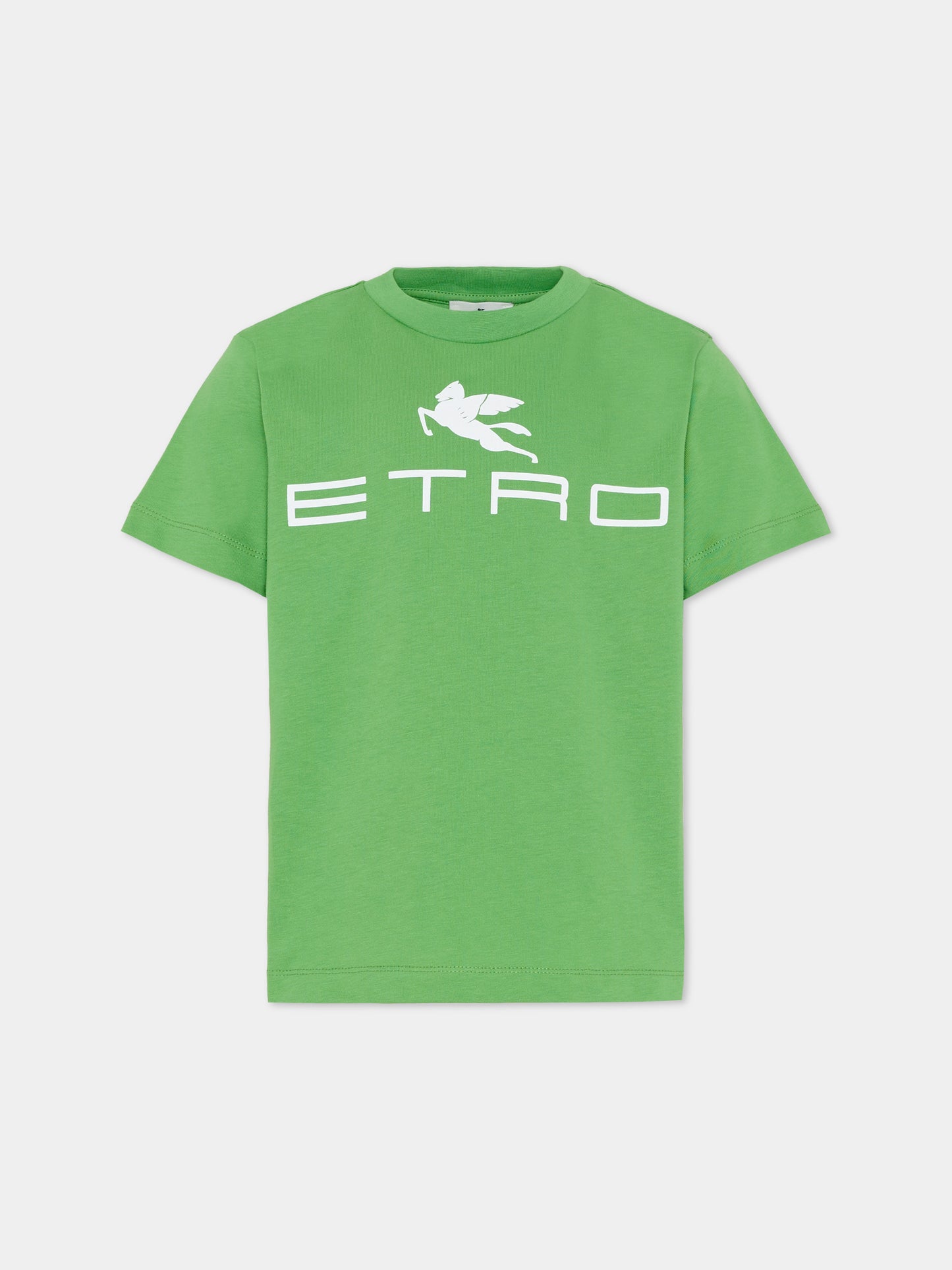 T-shirt verde per bambini con Pegaso,Etro,GY8Q11-Z3672 773