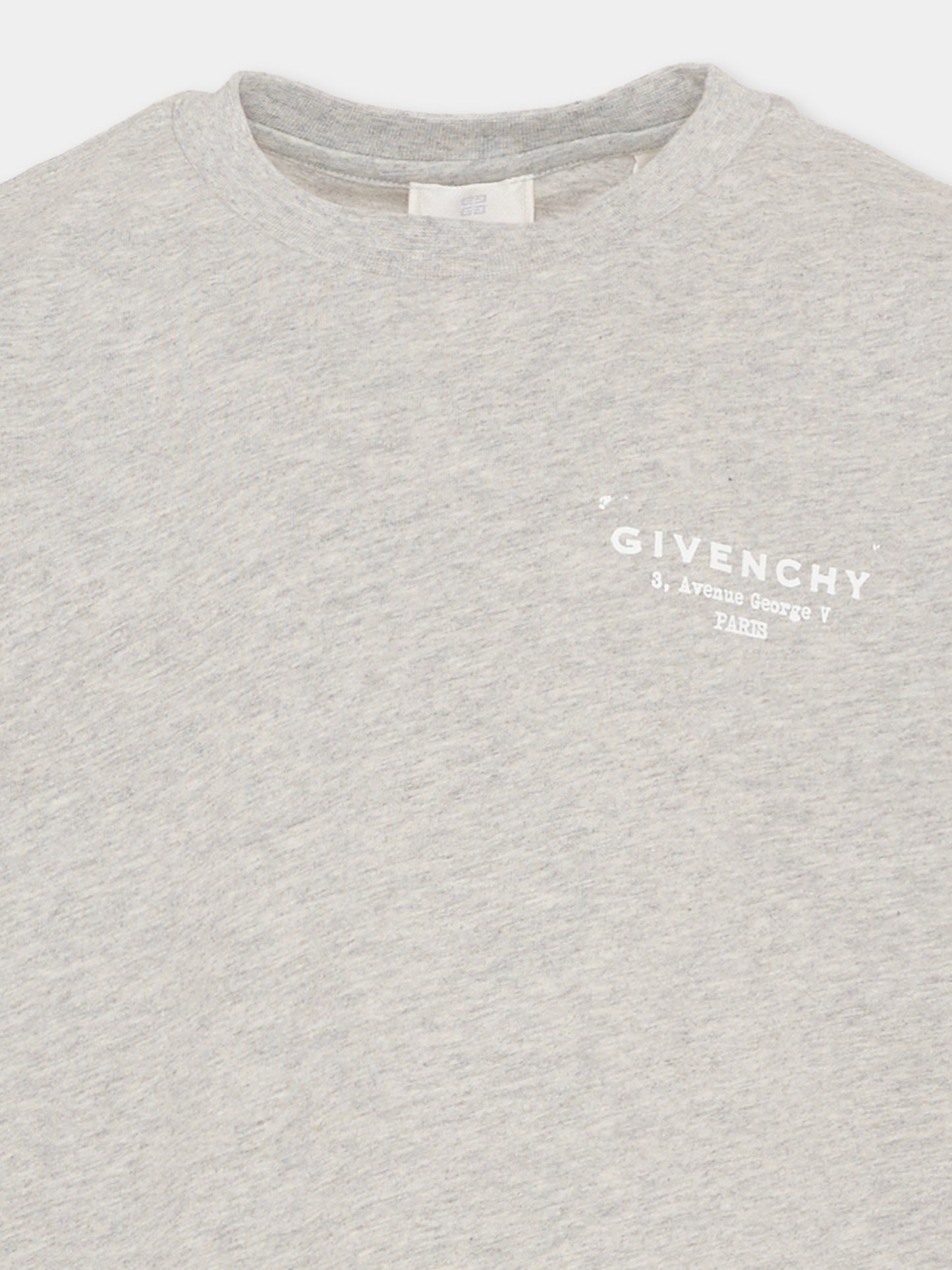 T-shirt grigia per bambini con logo,Givenchy Kids,H31075 A01