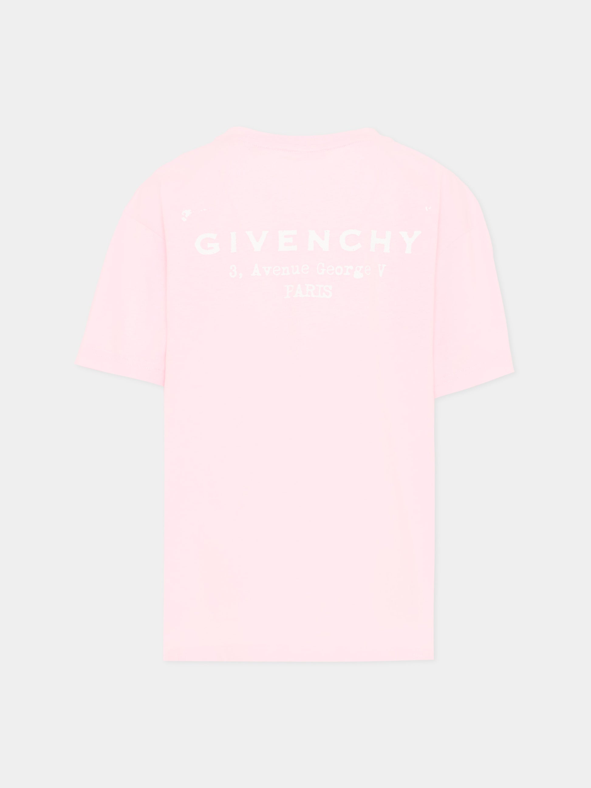 T-Shirt rosa per bambina con logo,Givenchy Kids,H31075 44Z
