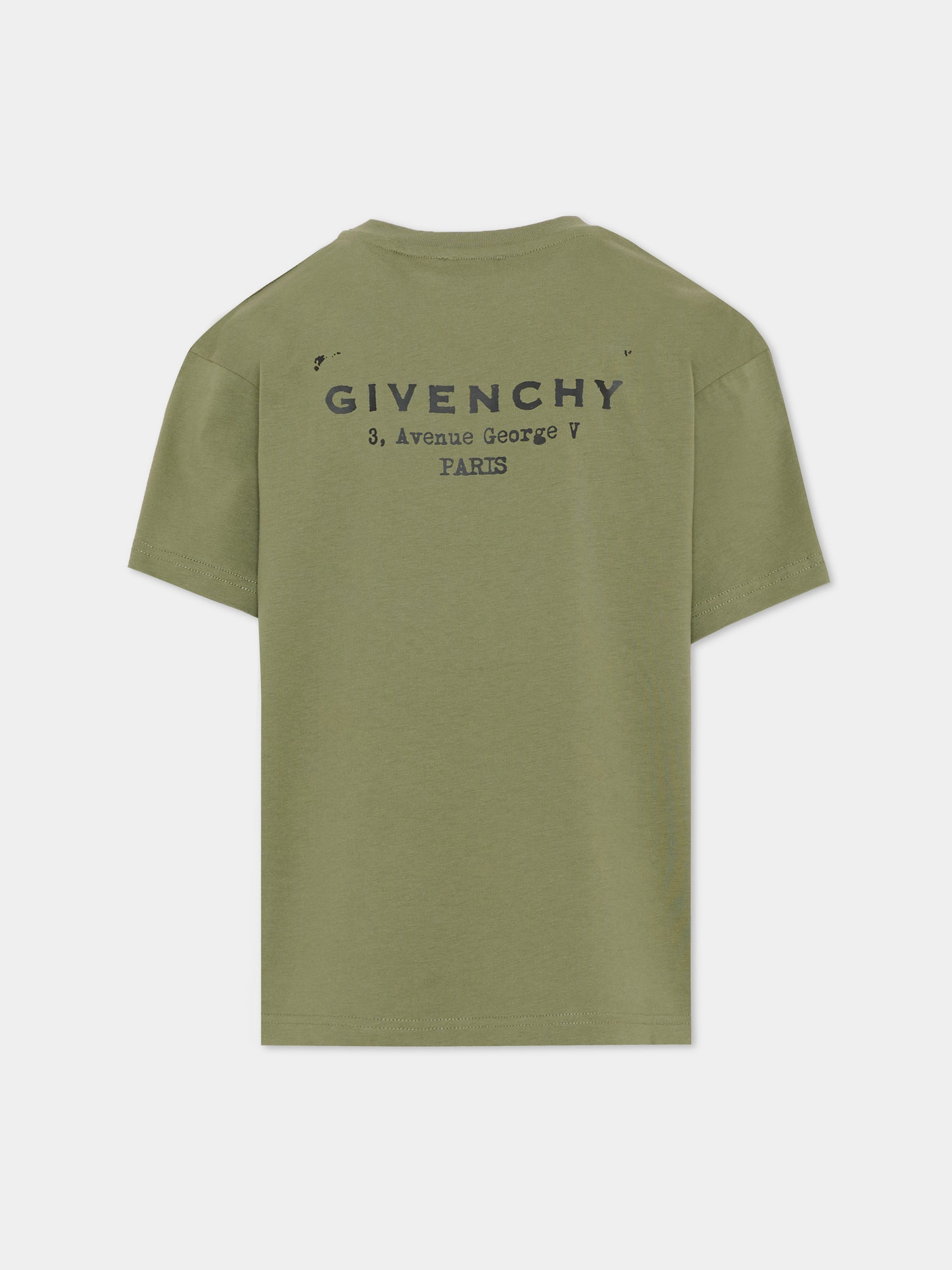 T-shirt verde per bambino con logo,Givenchy Kids,H31075 645