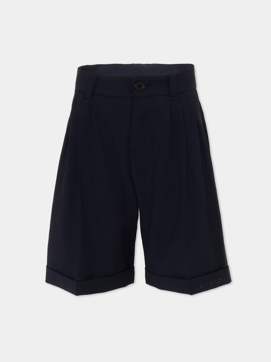 Shorts blu eleganti per bambino con logo,Givenchy Kids,H31111 061