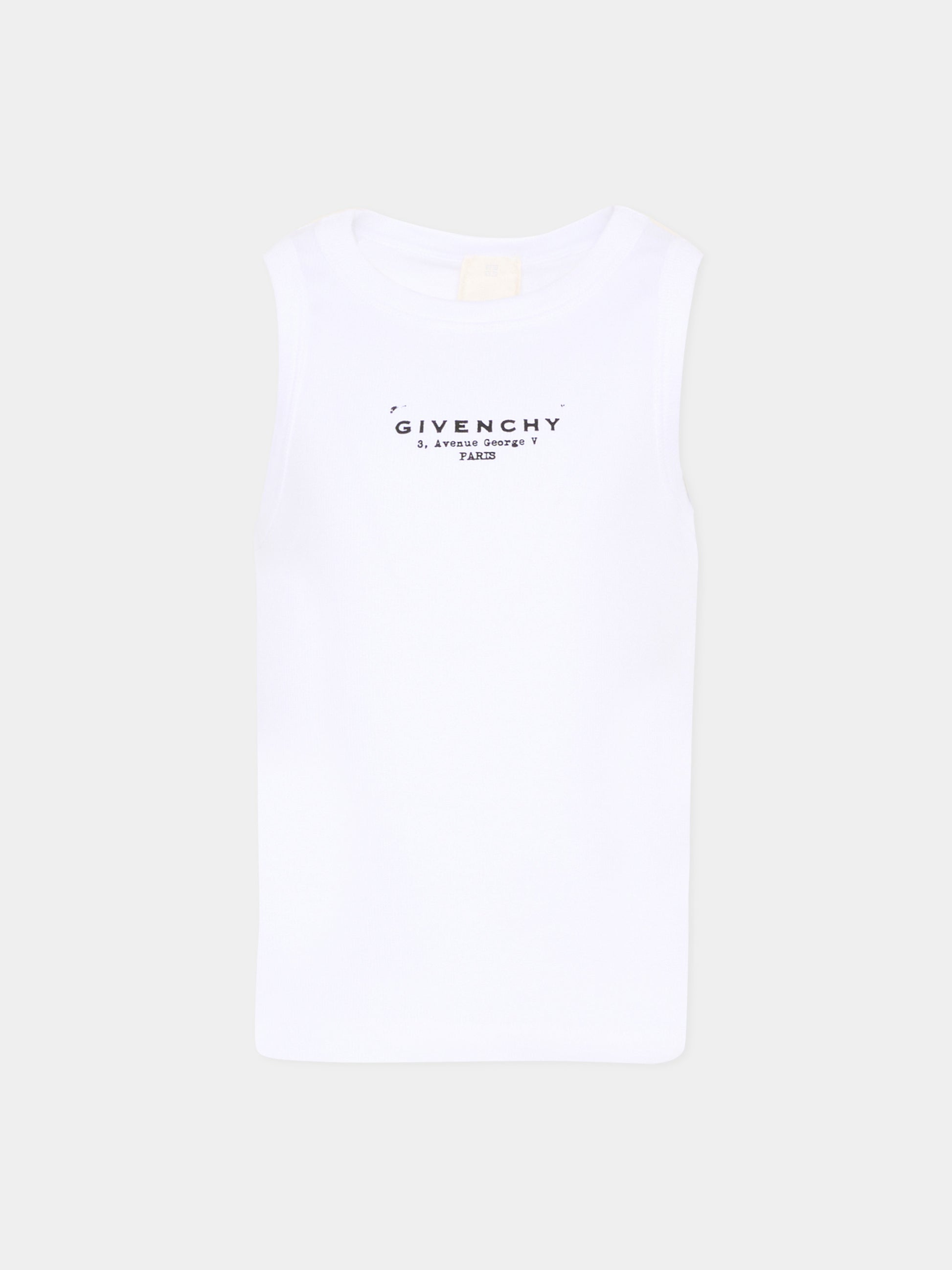 Canotta bianca per bambini con logo,Givenchy Kids,H31114 10P