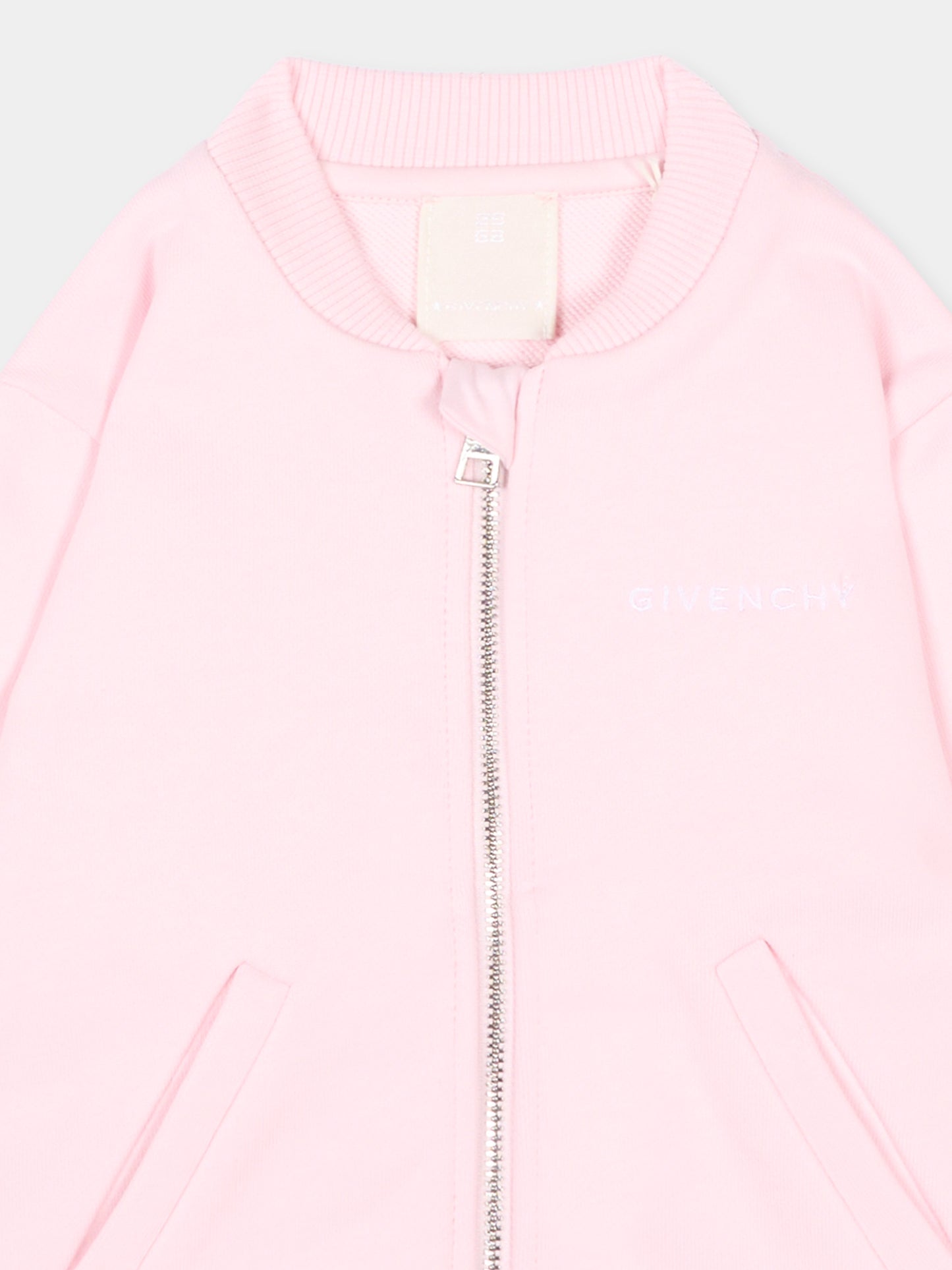 Felpa rosa per neonata con logo,Givenchy Kids,H31178 44Z