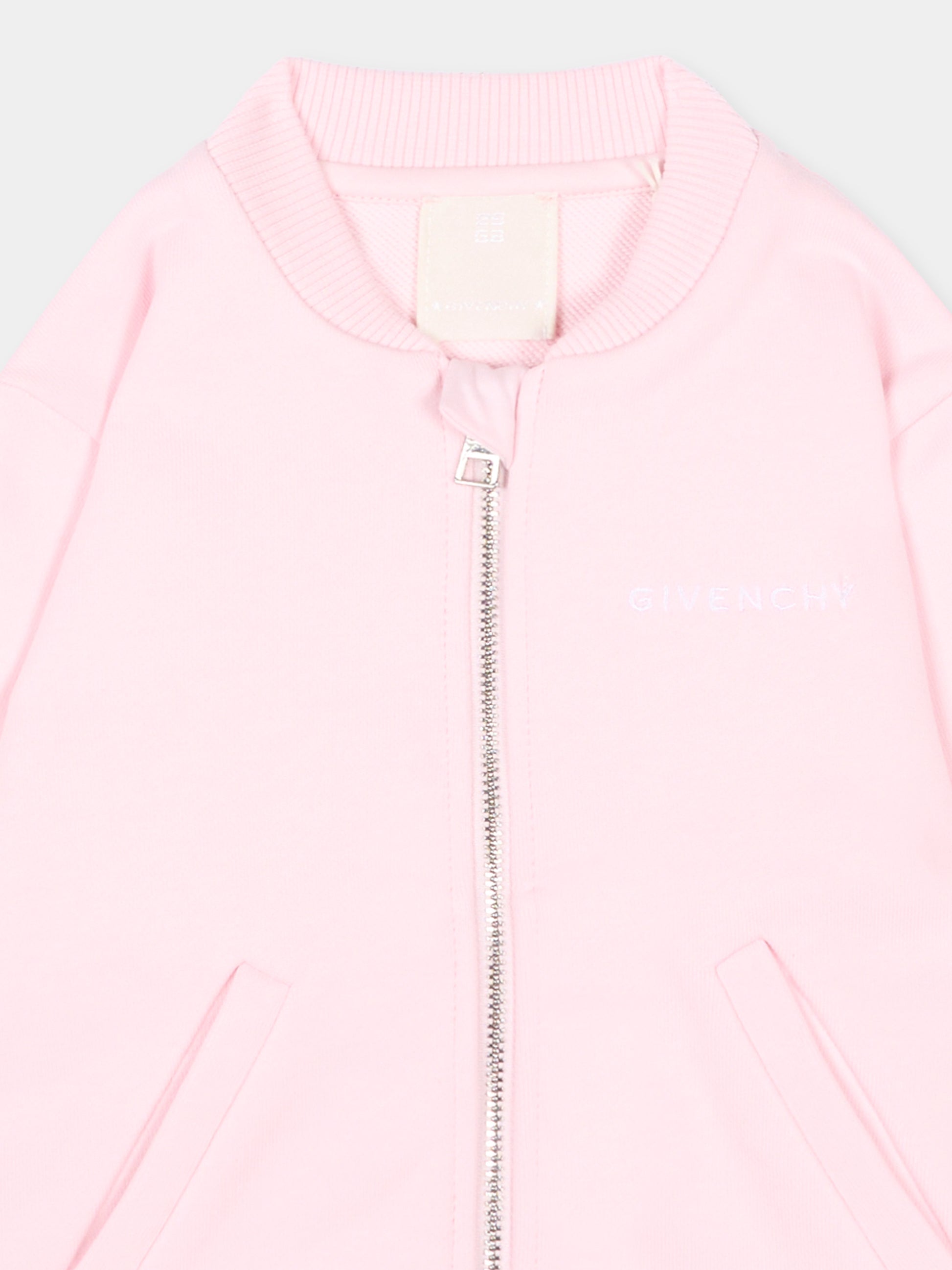 Felpa rosa per neonata con logo,Givenchy Kids,H31178 44Z