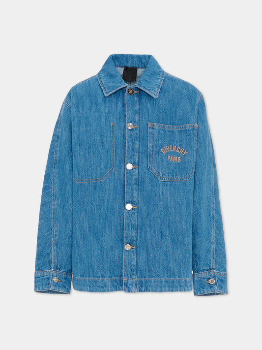 Giubbotto denim per bambino con logo,Givenchy Kids,H31212 Z25