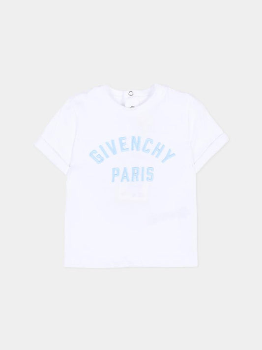 T-Shirt bianca per neonato con logo,Givenchy Kids,H31230 10P