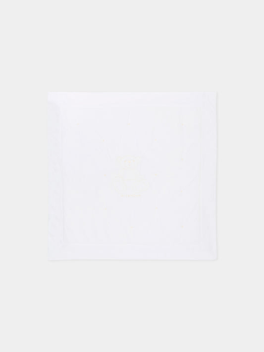 Coperta bianca per neonati con orsetto,Givenchy Kids,H31246 10P