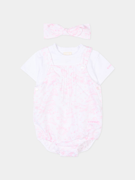 Salopette multicolor per neonata con fascia,Givenchy Kids,H31267 N54