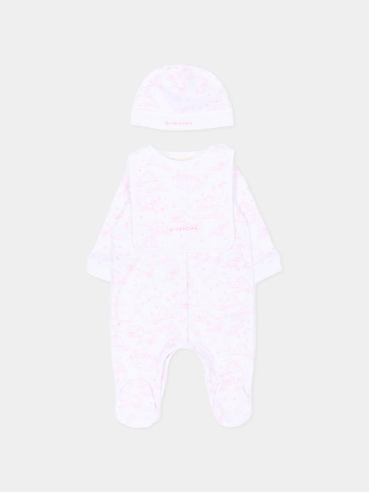 Set tutina multicolor per neonata con logo,Givenchy Kids,H31269 N54
