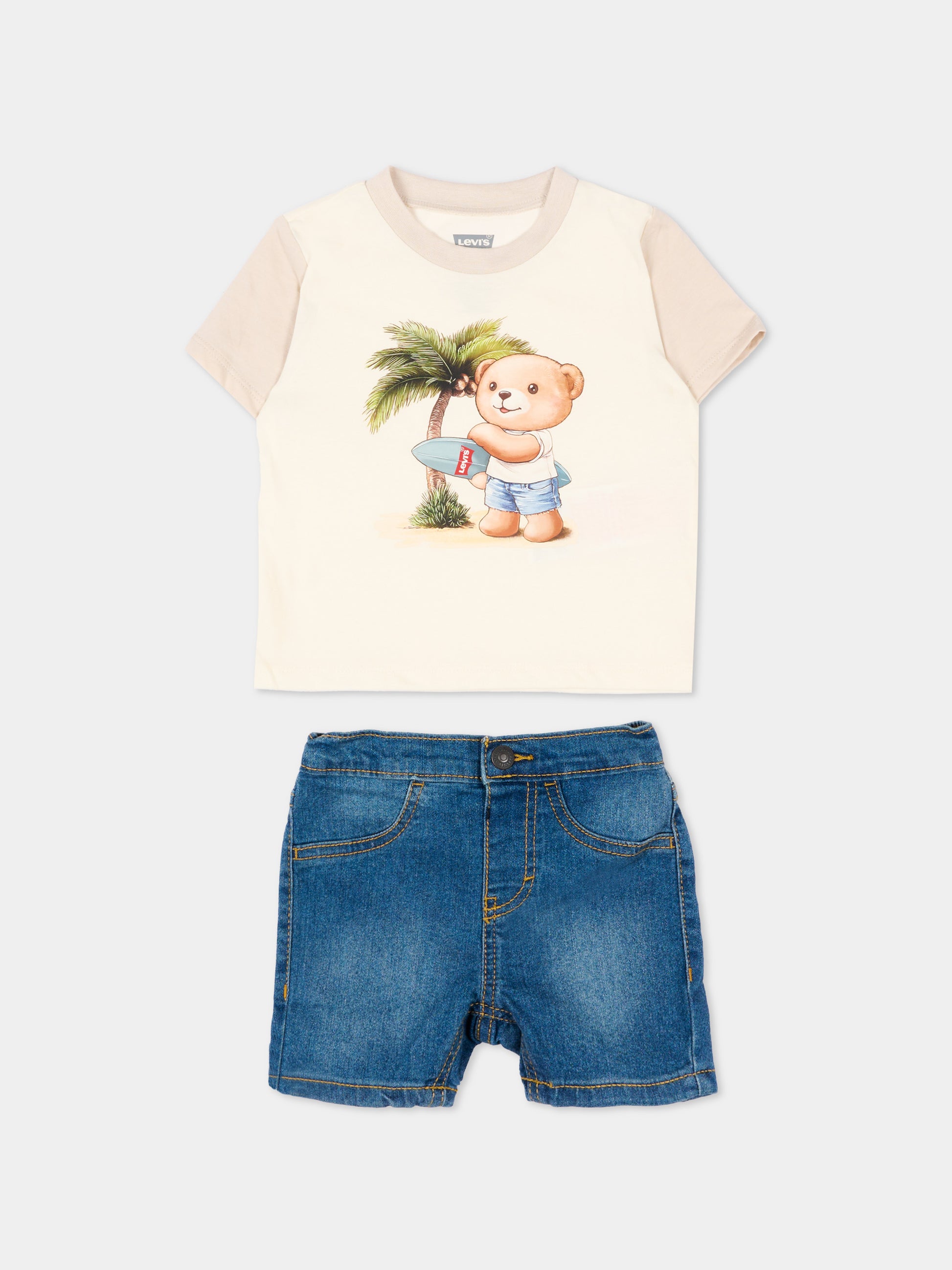 Completo sportivo multicolor per neonati con orsetto,Levi's Kids,6EP708 W0E