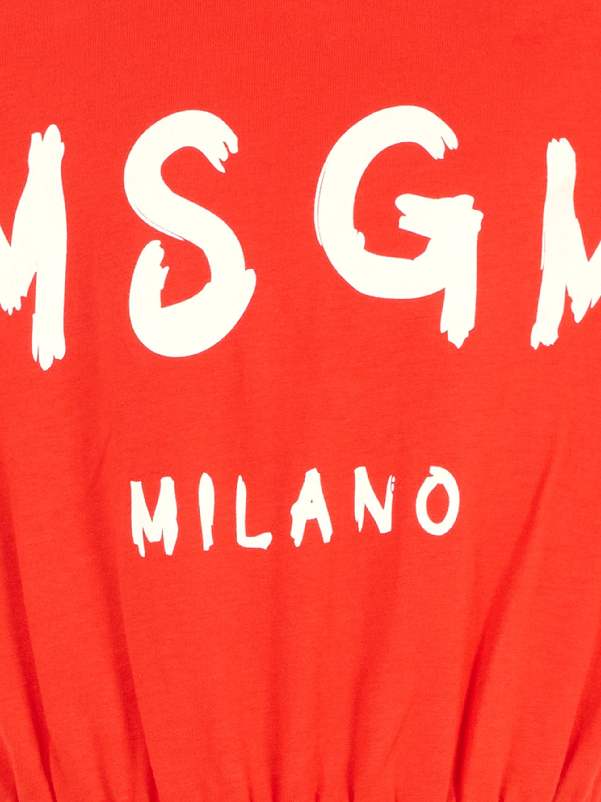 Vestito rosso per bambina con logo,Msgm Kids,MS029327 040