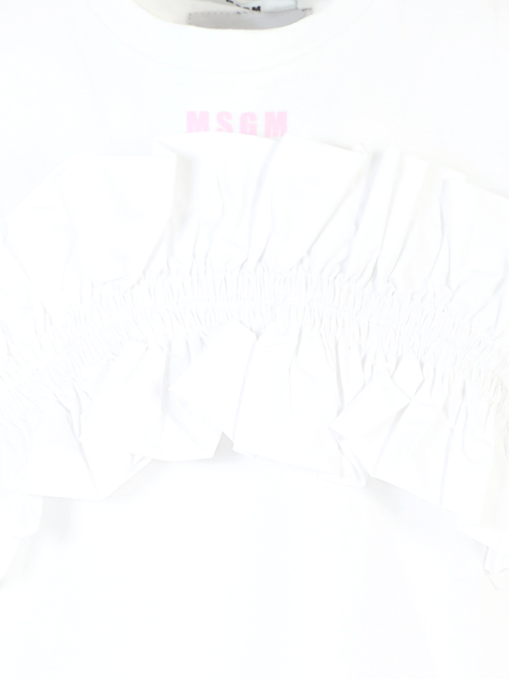 T-shirt  bianca per bambina con logo,Msgm Kids,MS029450 001