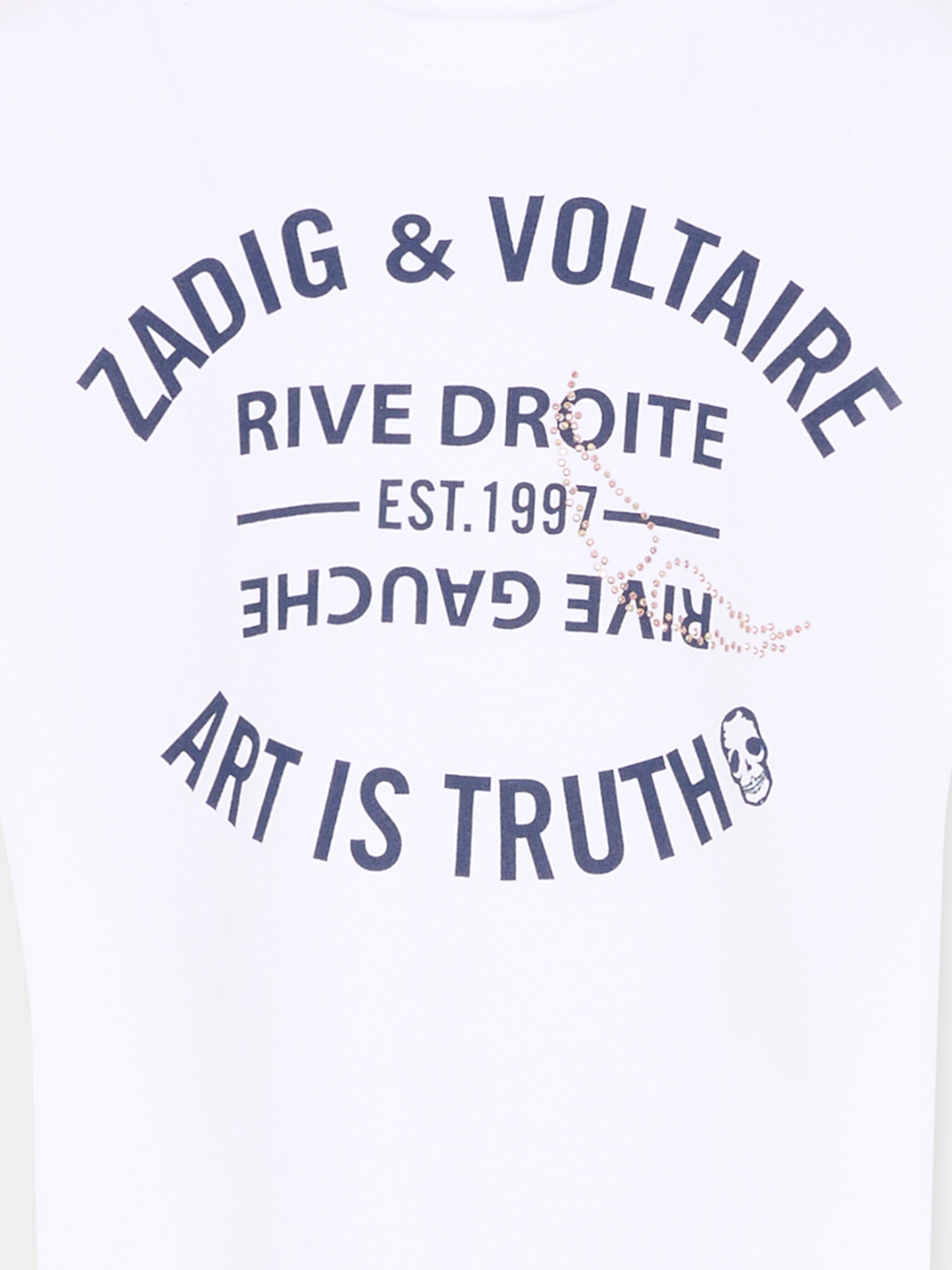 T-Shirt bianca per bambina con logo,Zadig & Voltaire Kids,X60535 10P