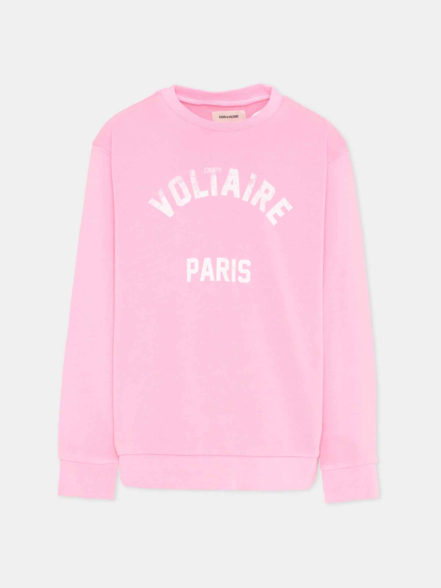 Felpa rosa per bambina con logo,Zadig & Voltaire Kids,X60540 47F