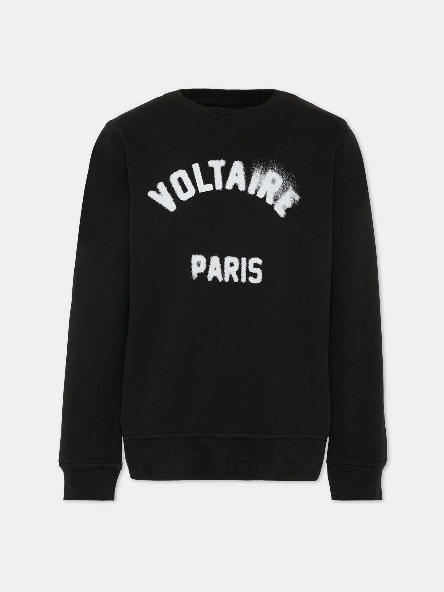 Felpa nera per bambino con logo,Zadig & Voltaire Kids,X60600 09B