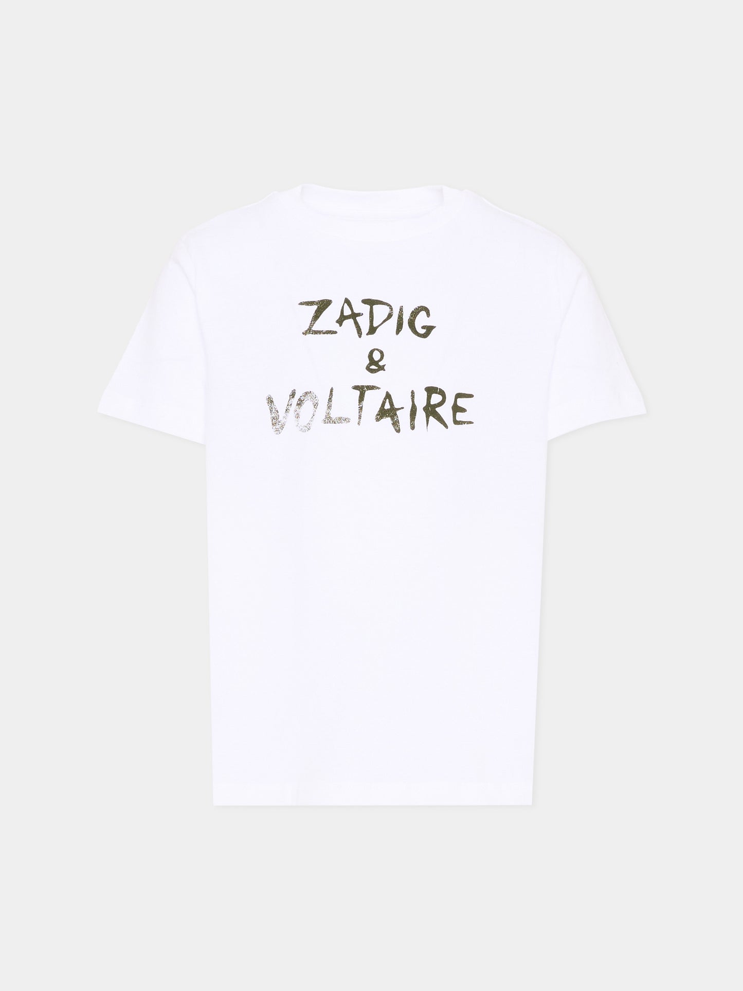 T-Shirt bianca per bambini con logo,Zadig & Voltaire Kids,X60628 10P