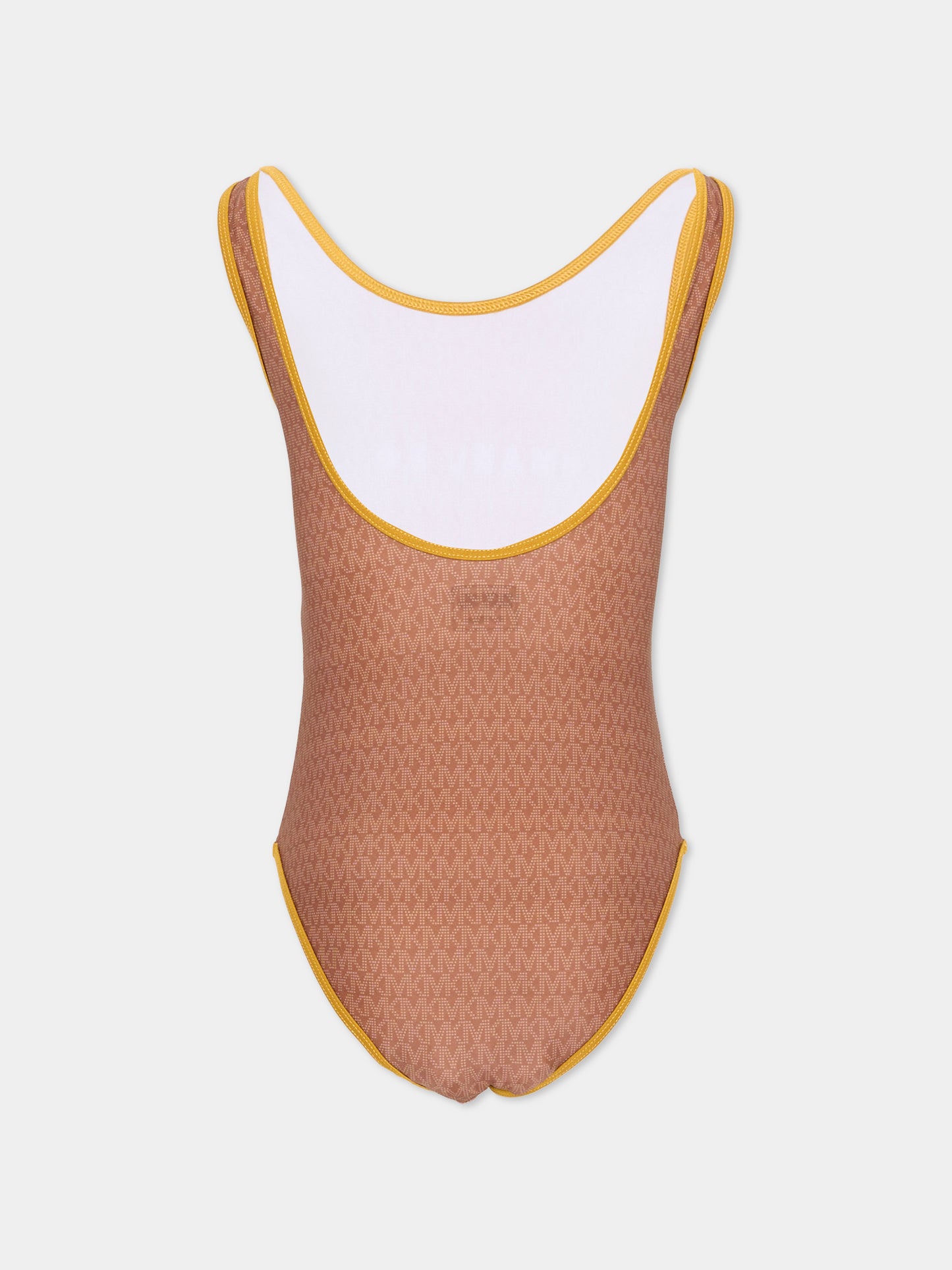 Costume intero marrone per bambina con logo,Michael Kors,R30560 348