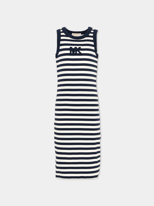 Vestito multicolor per bambina a righe,Michael Kors,R30640 849