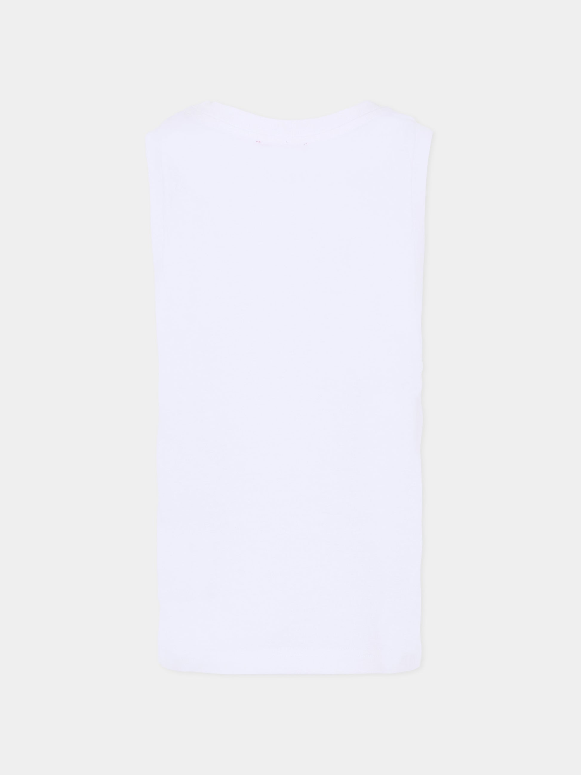 Canotta bianca per bambini con logo,Diesel,J02741 00YI9 K100