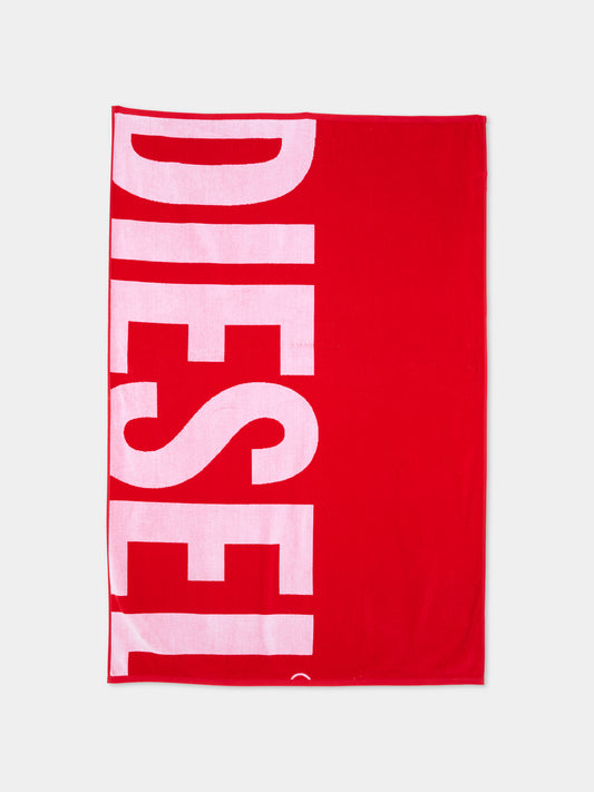 Telo mare rosso per bambini con logo,Diesel,J02748 0QASQ K405