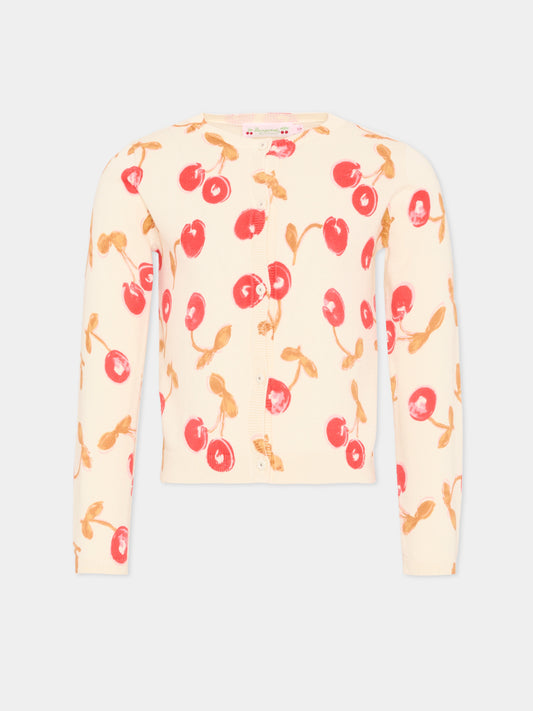 Cardigan multicolor cherry per bambina,Bonpoint,S06GCAK00021 625