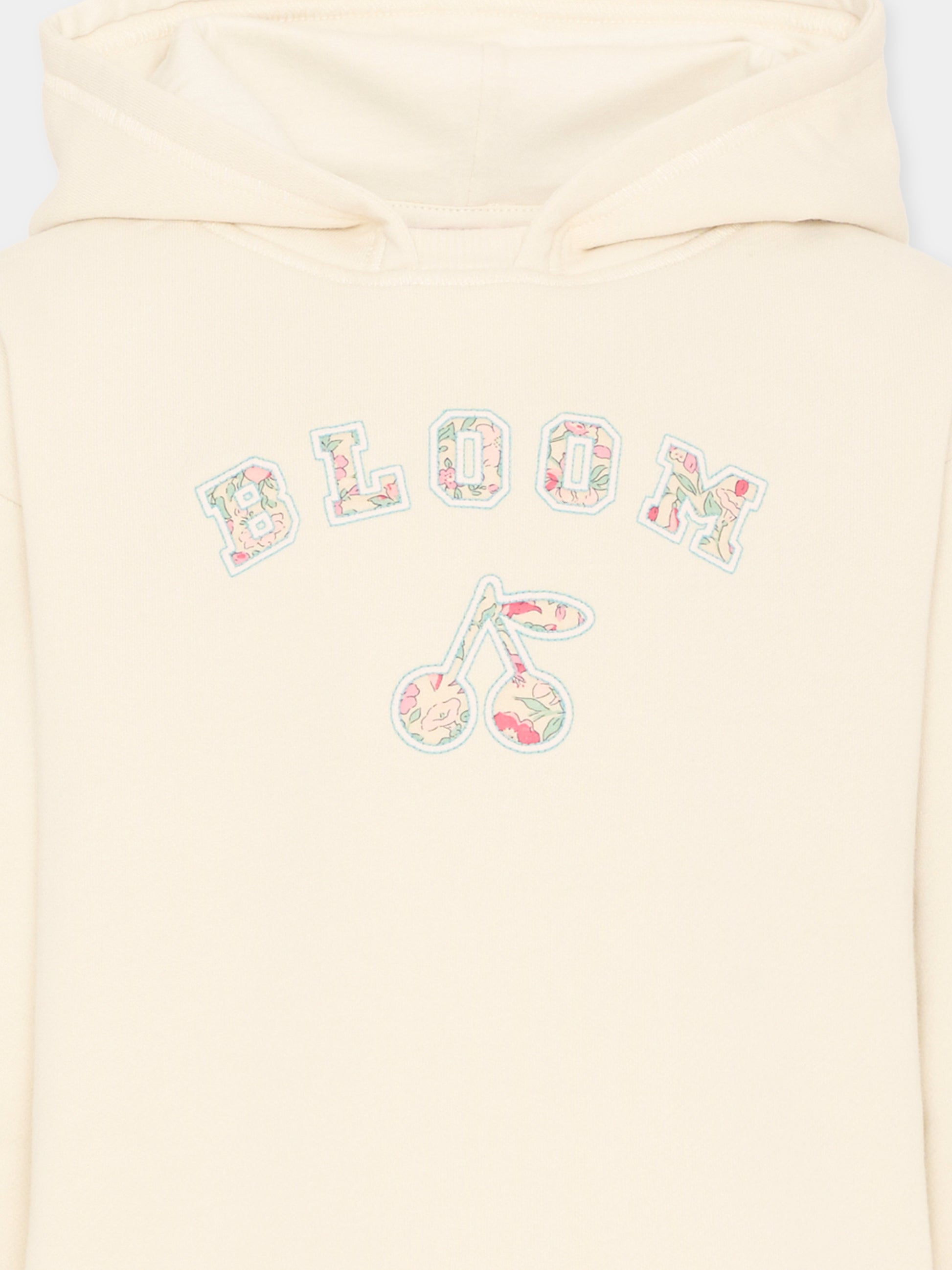 Felpa avorio per bambina con logo,Bonpoint,S06GSWK00008 108