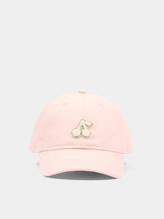 Cappello con visiera rosa con ciliegie per bambina,Bonpoint,S06GACW00003 025