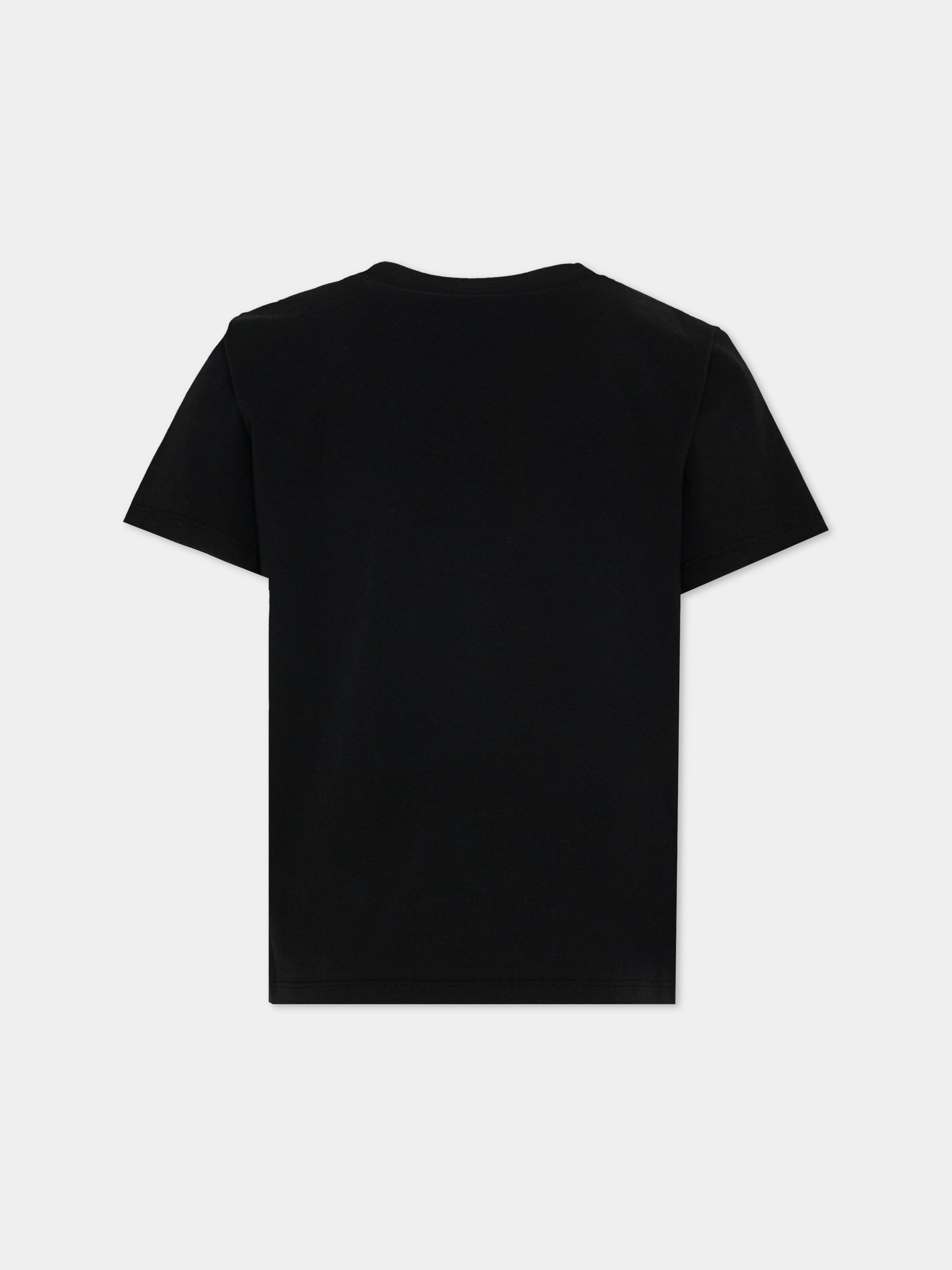 T-shirt nera per bambino con logo,Bonpoint,S06BTSK00007 199A